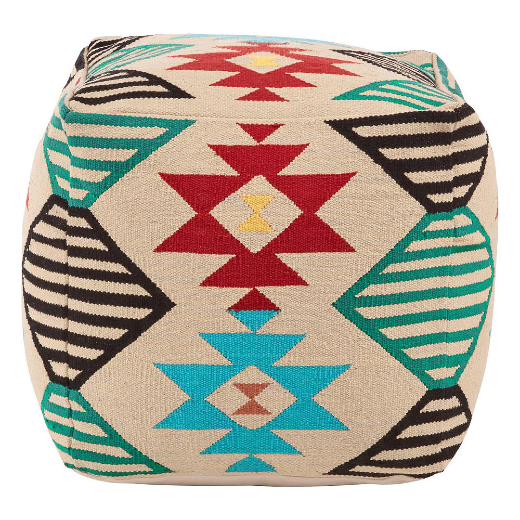 Cefena Pouffe - Square - Cream Fabric