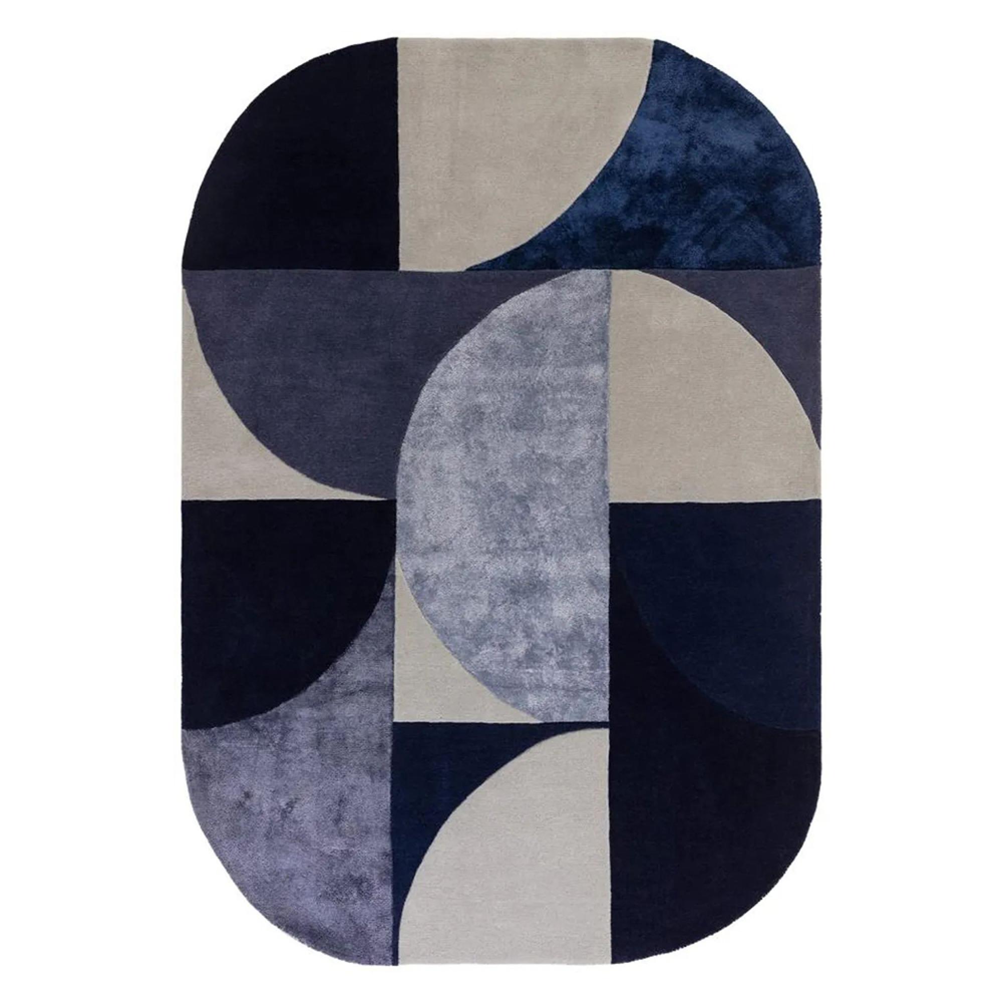 Clearance - Matrix Oval 74 Rug - Indigo - Contemporary Design - FSS16255