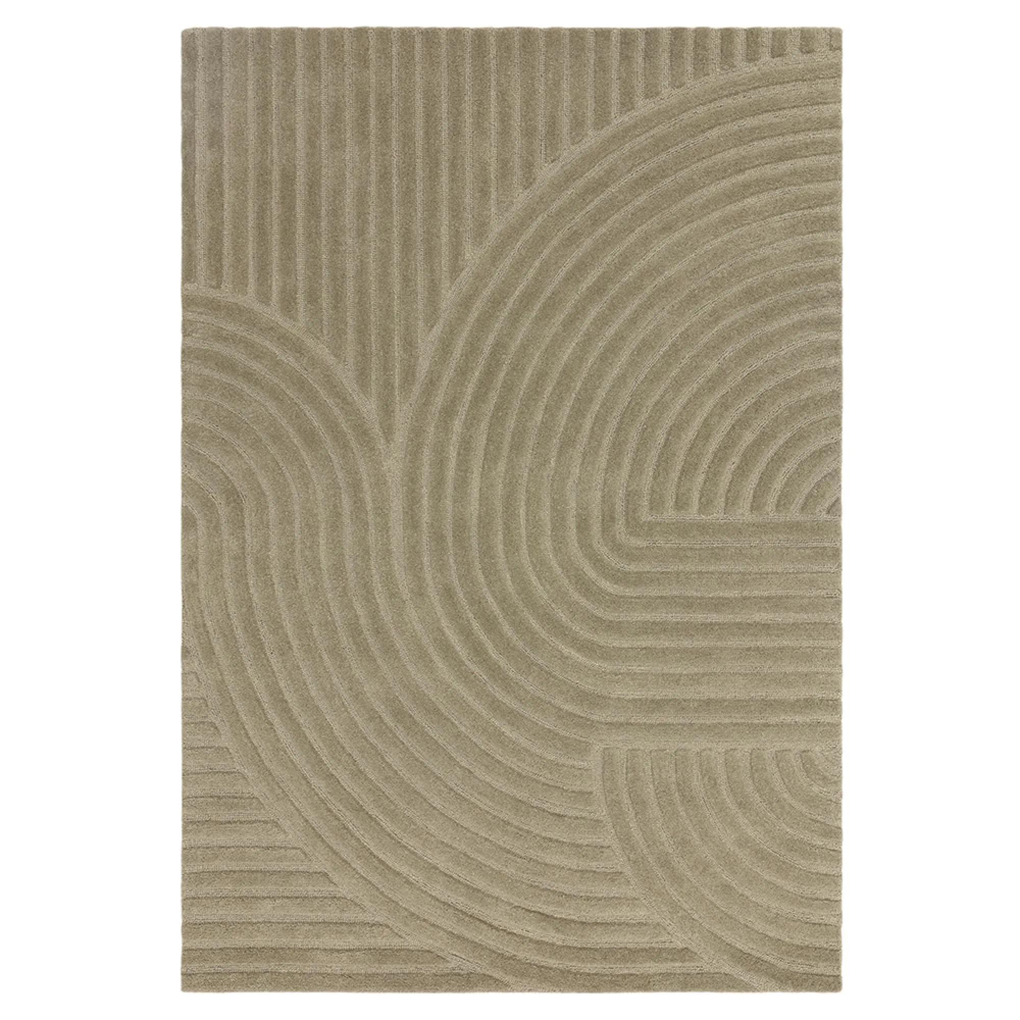 Clearance - Contemporary Plain Hague Rug - Sage - 120cm x 170cm - FSS16445
