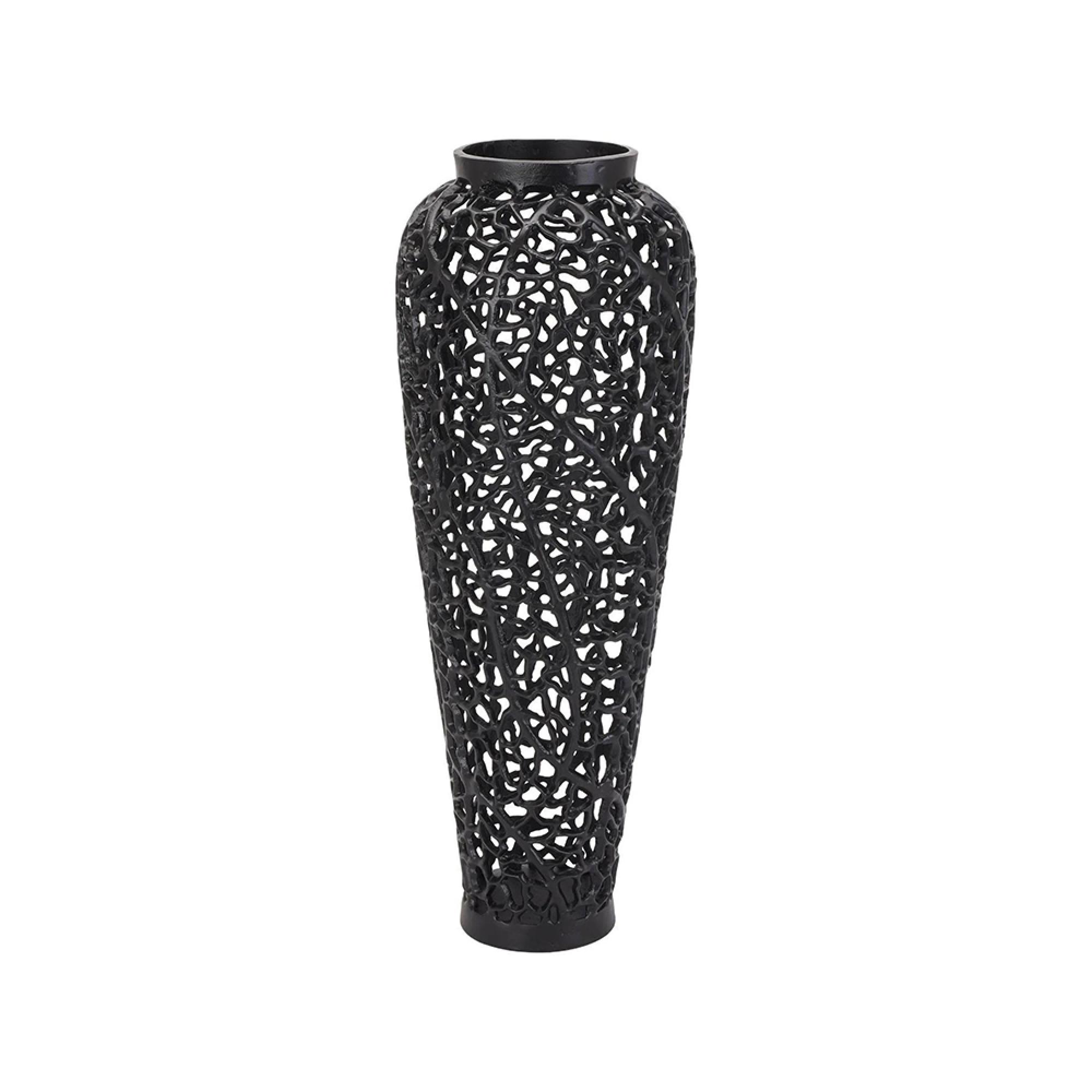 Clearance - Black Aluminium Cast Lattice Vase - A263