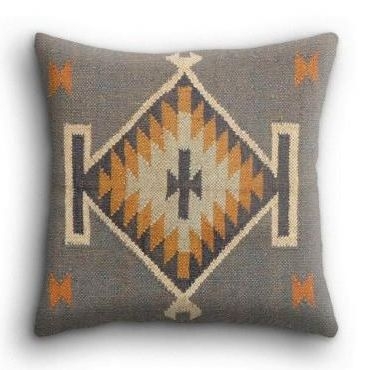Dewas Cushion - Flatweave - Grey