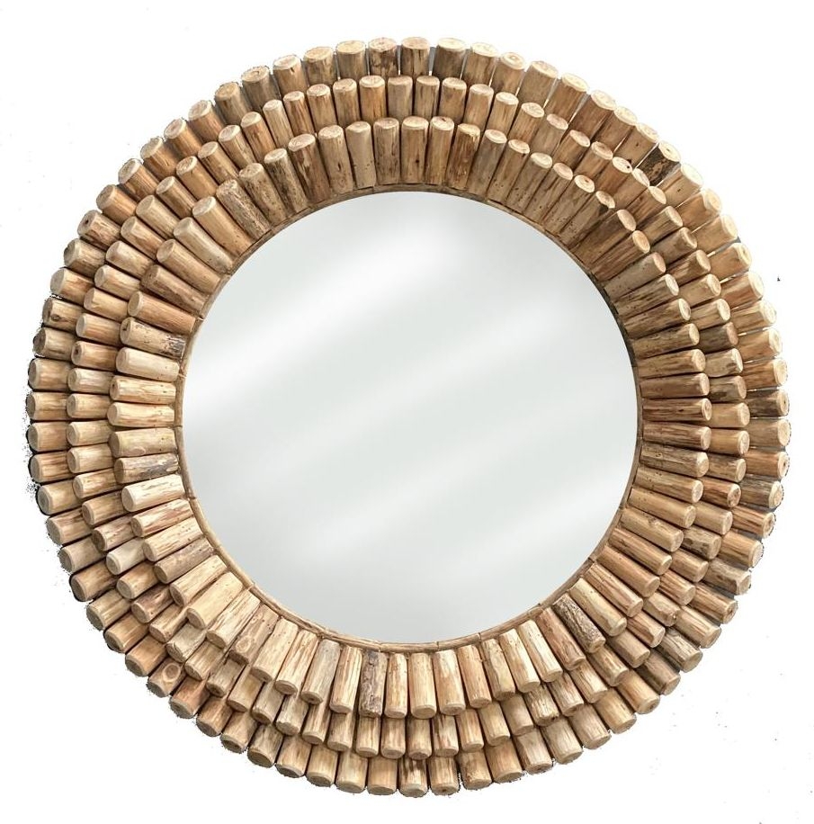Driftwood Wall Mirror - Bamboo - Large - Round