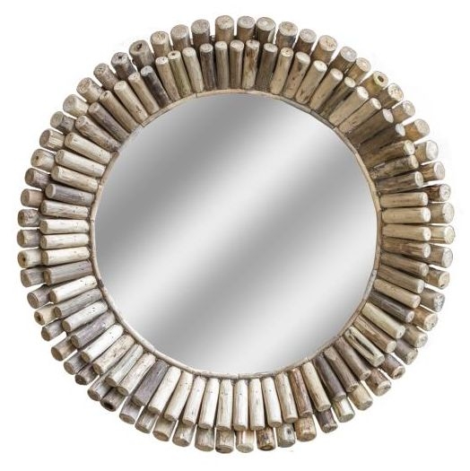Driftwood Wall Mirror - Bamboo - Round