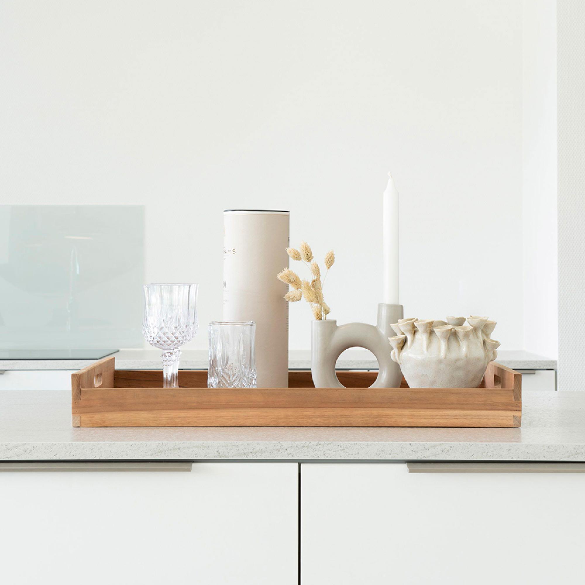 Faro Tray - Teak Wood - Natural