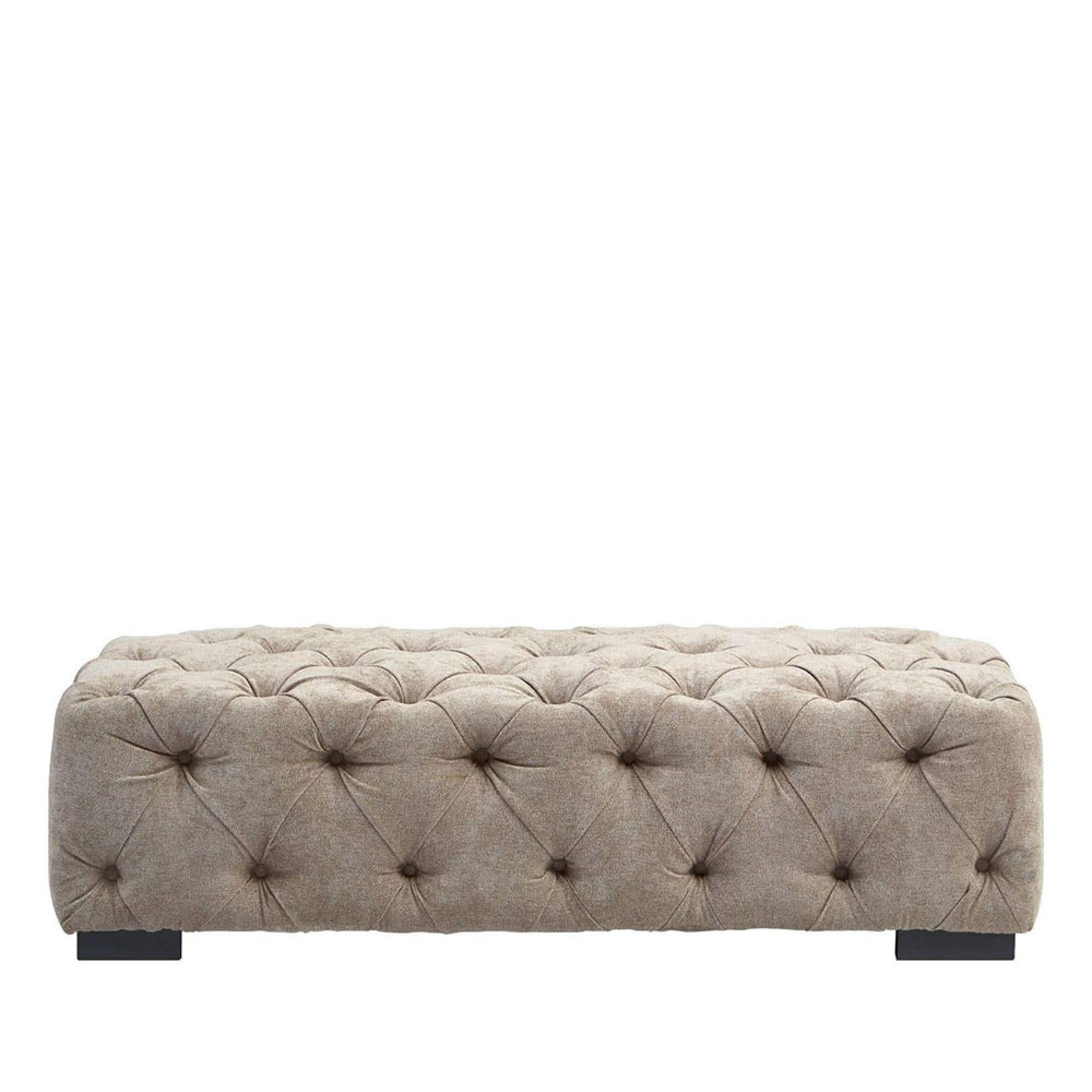Fenton Ottoman Stool - Tufted - Beige Fabric