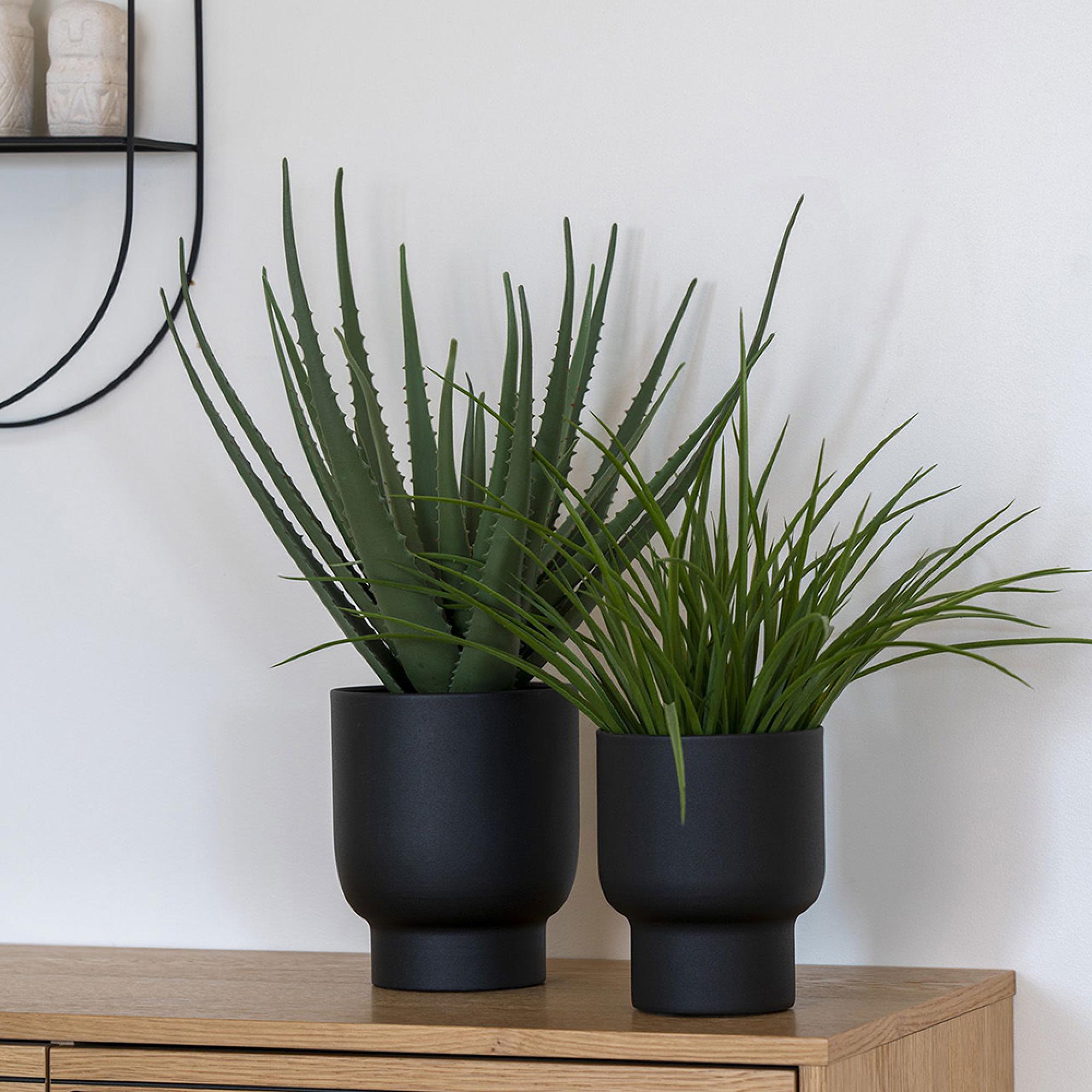 Fulda Flower Pots - Set of 2 - Black Metal