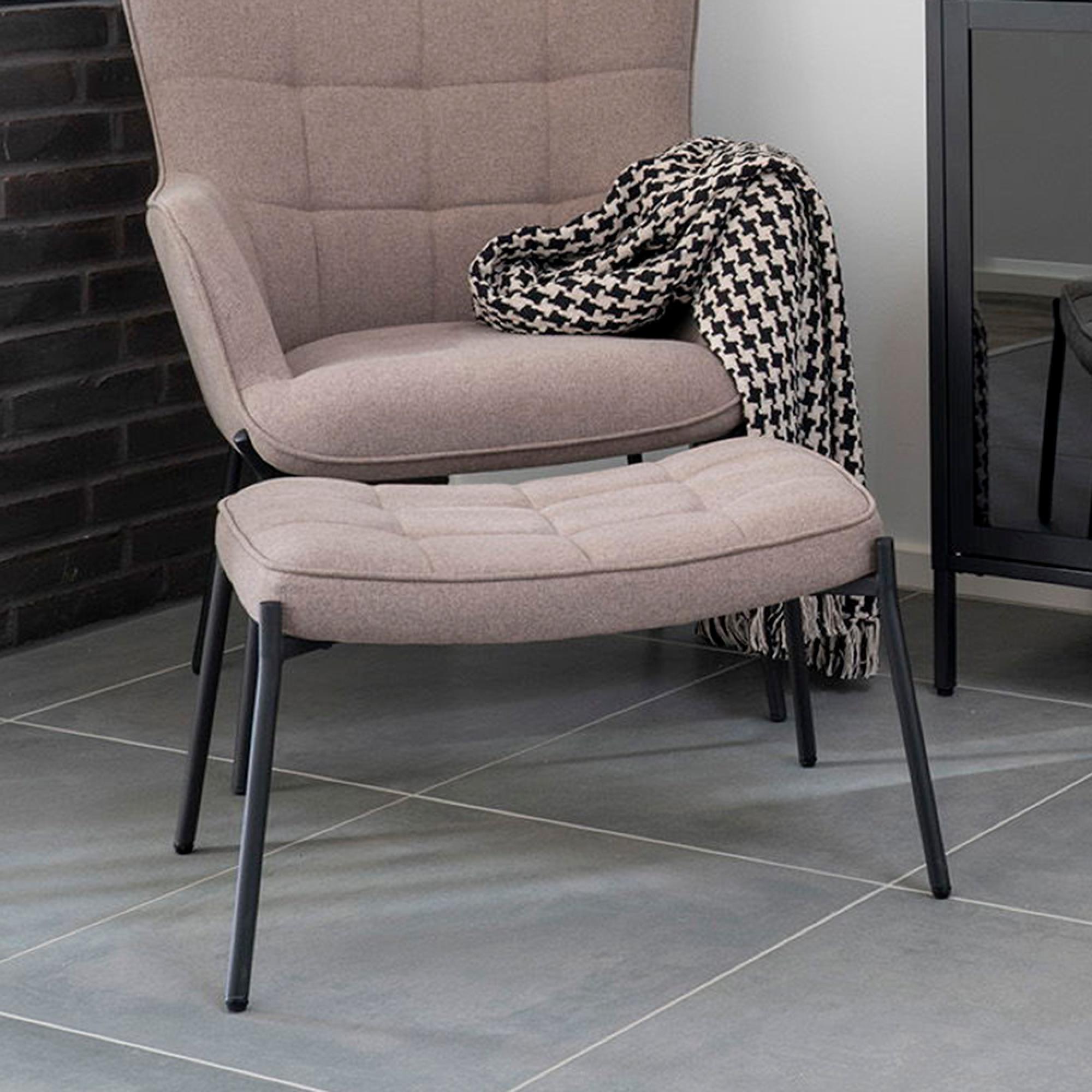 Glasgow Footstool - Stone Fabric