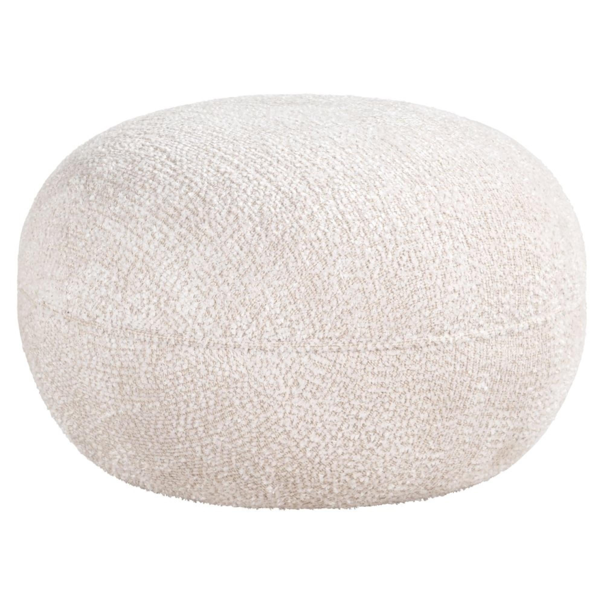 Jace Cream Fabric Pouffe