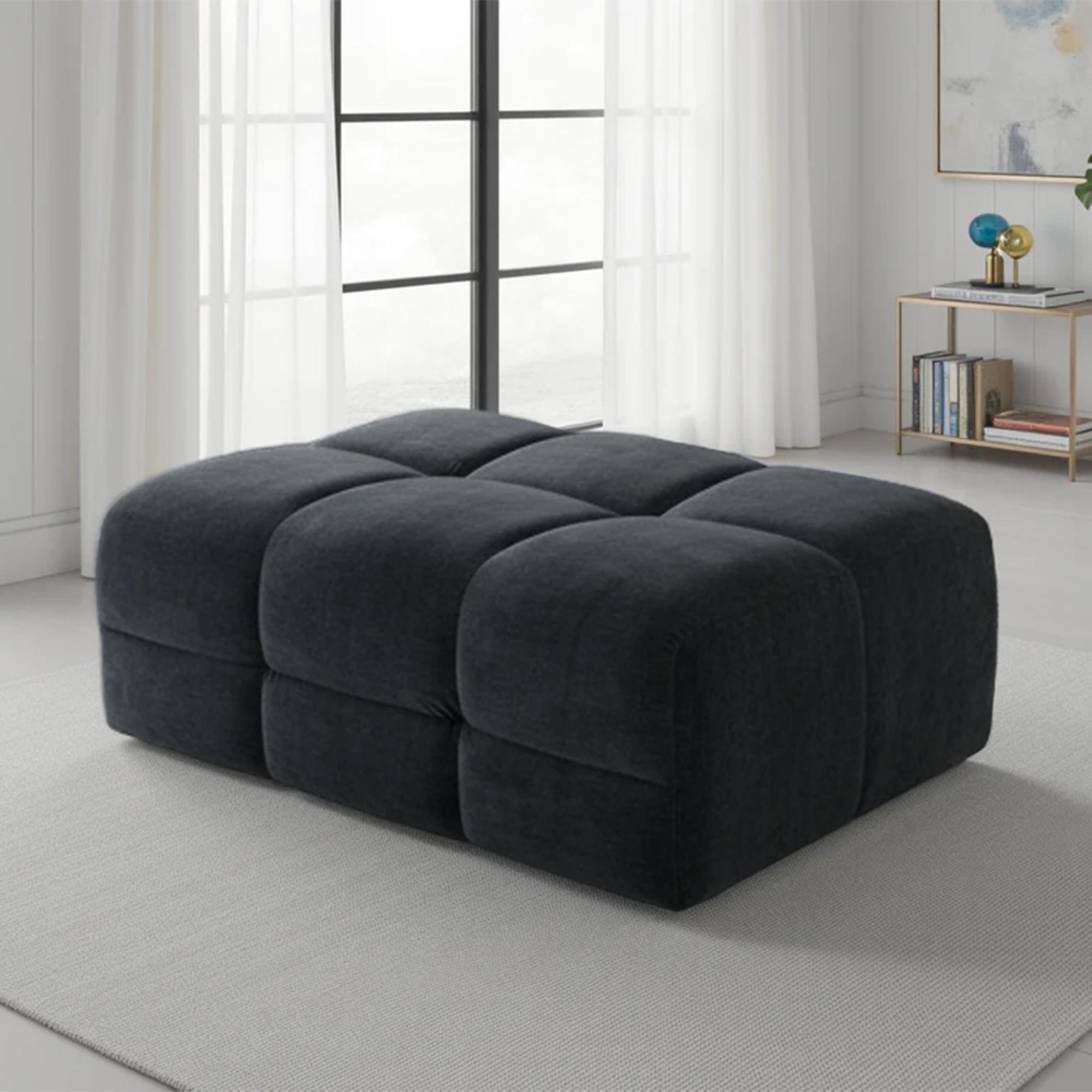 Jacob Footstool - Black Fabric