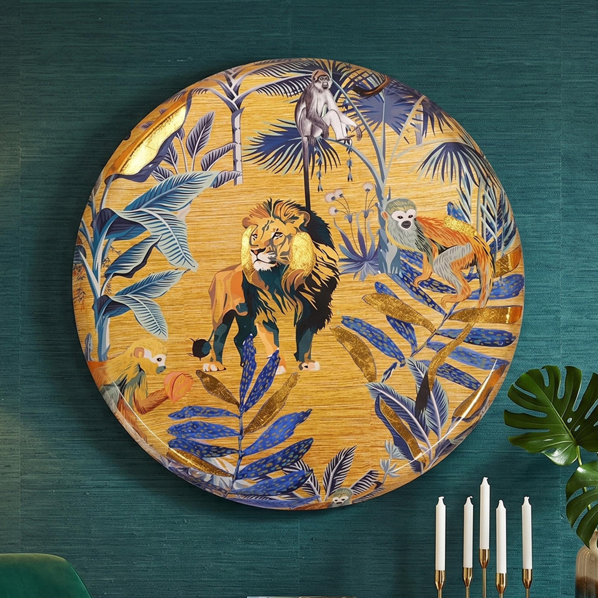 Jungle Wall Decor - Gold - Round