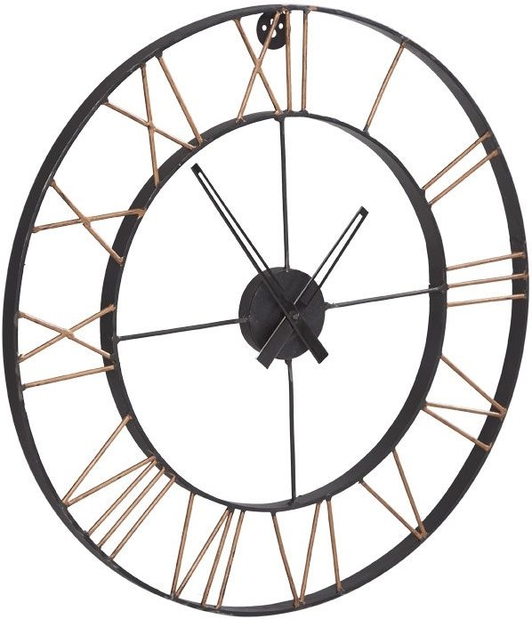 Lac Wall Clock - Round - Skeleton - Black Metal