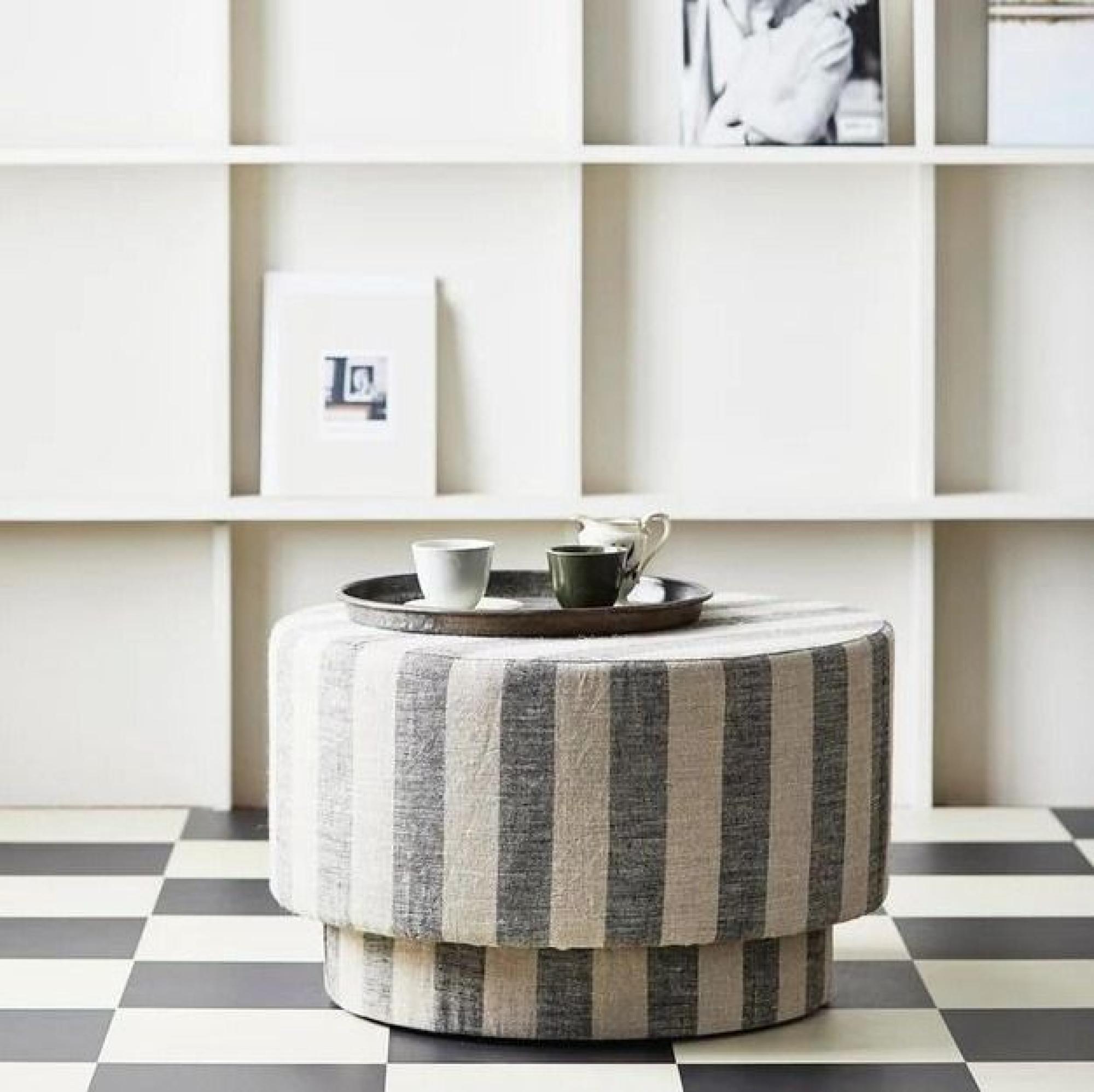 Ladoga Pouf - 68cm - Natural Fabric