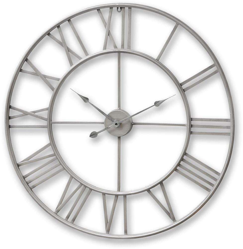 Skeleton Wall Clock - Large - Silver - 80cm x 80cm