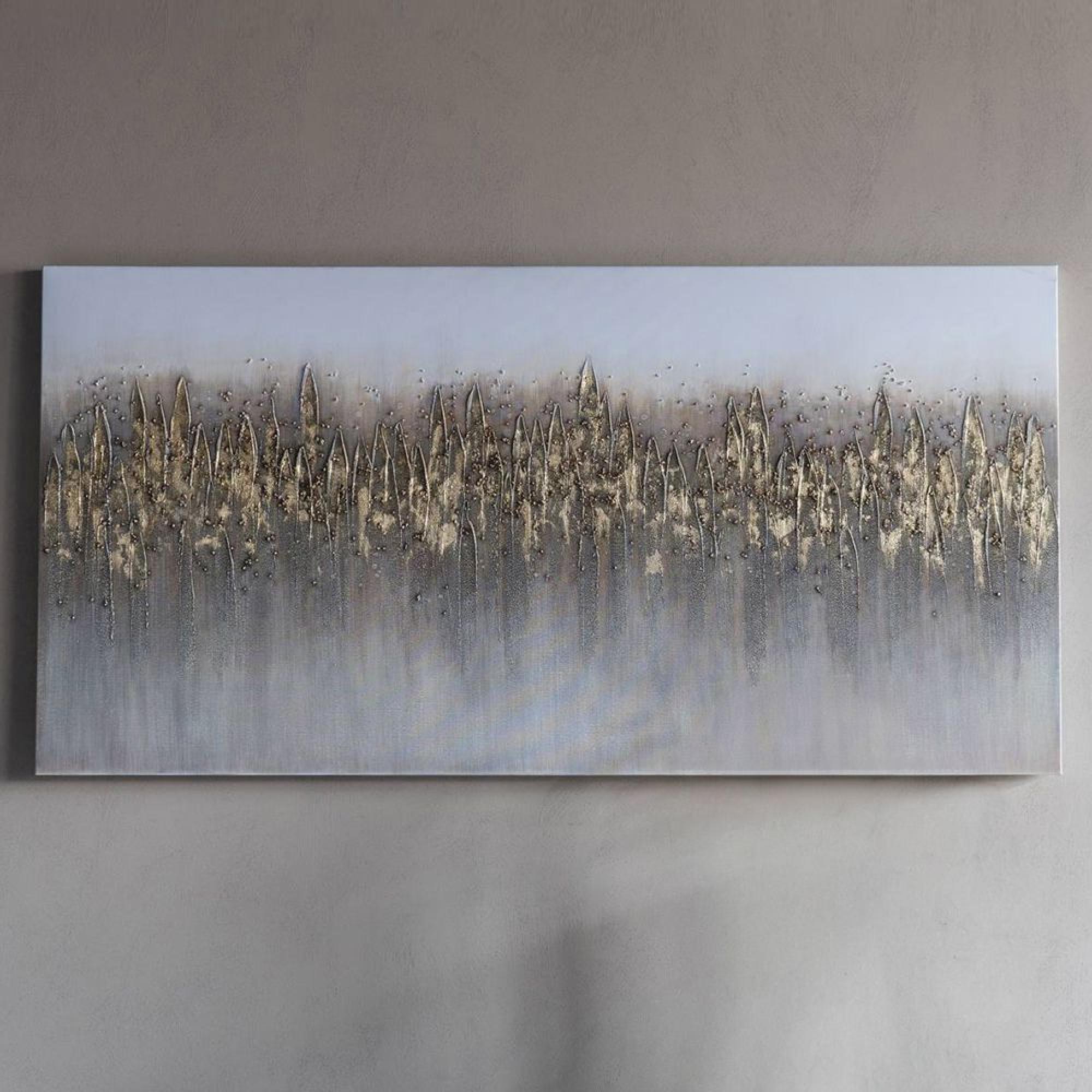 Golden Reeds Wall Art Abstract Canvas