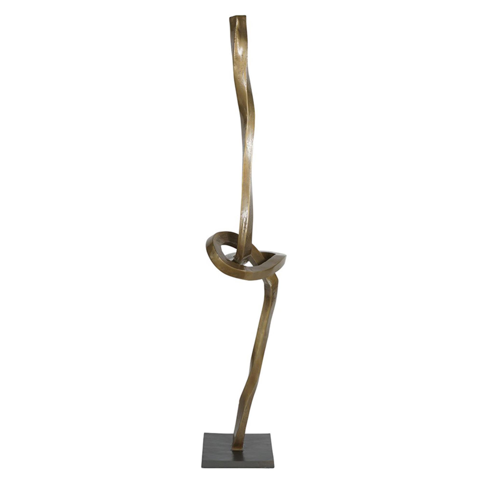 Charlie Sculpture - Antique Brass Metal - Abstract
