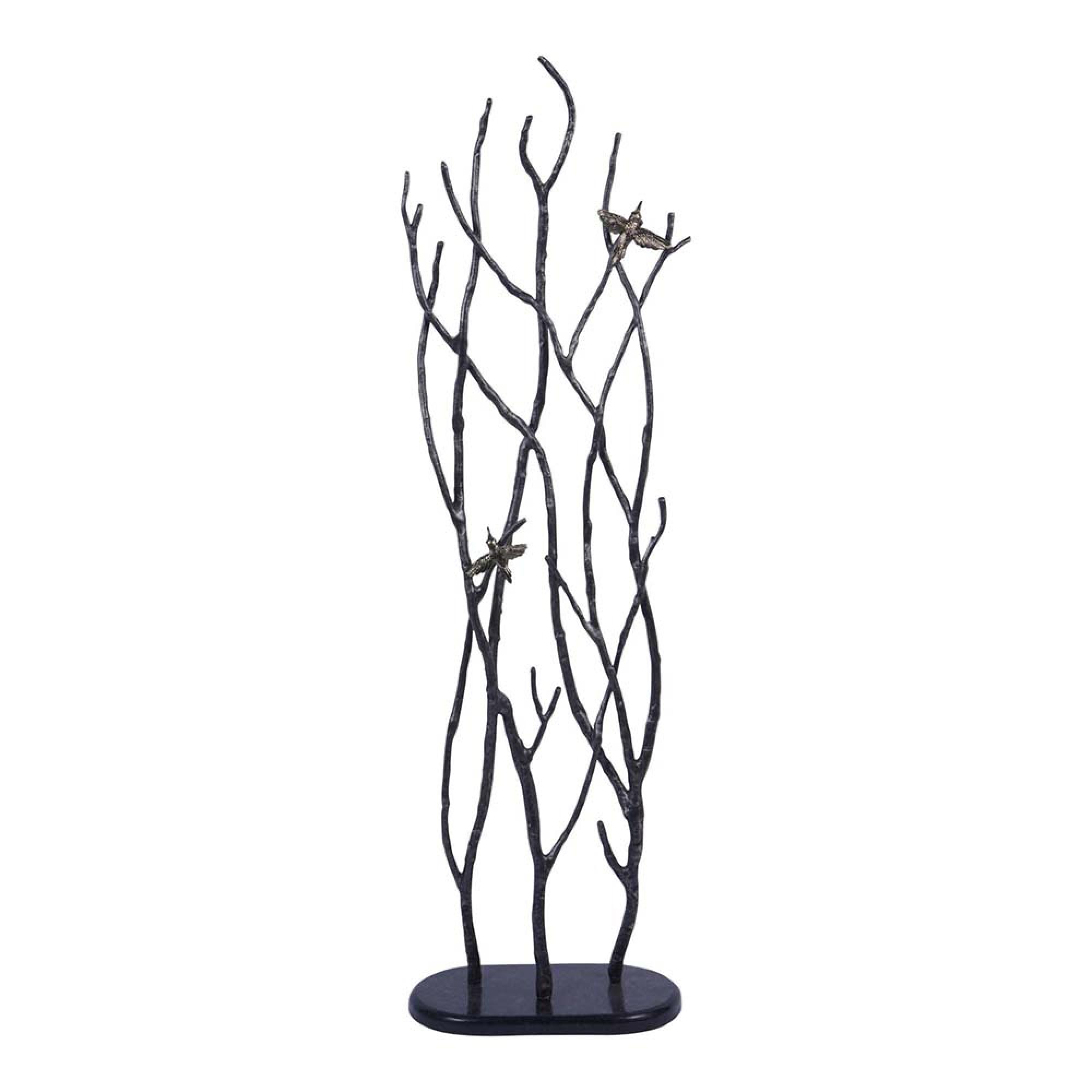 Screen Sculpture - Decorative Black Branches and Birds