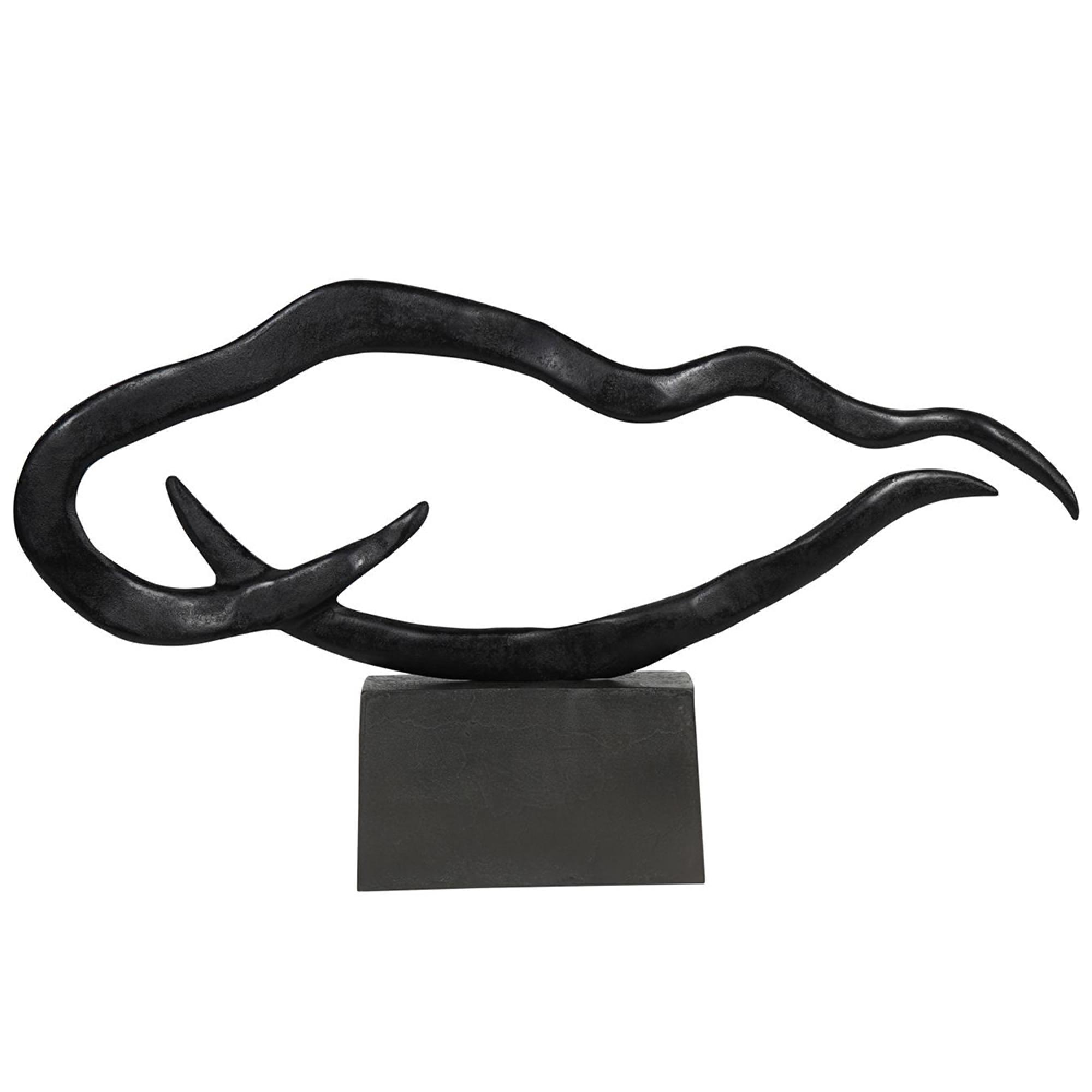 Isla Sculpture - Black Metal - Large - Abstract