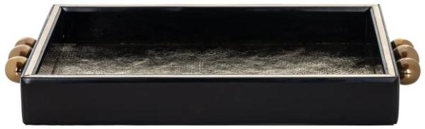 Liv Black Tray with Gold Handles