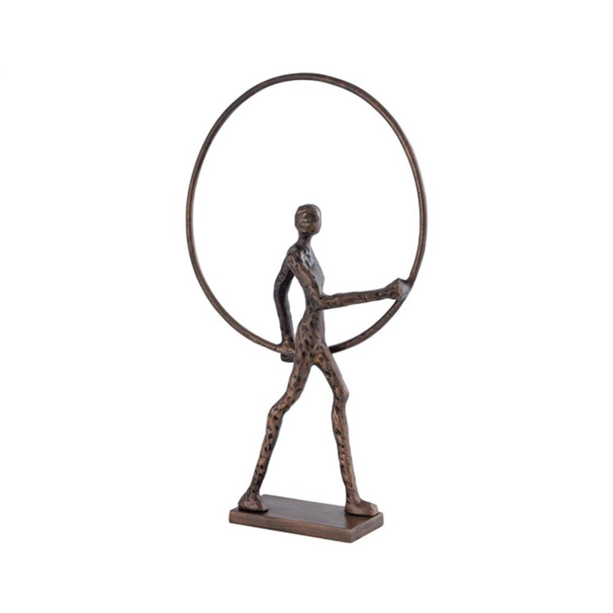 Sculpture - Man with Ring - Bronze Metal