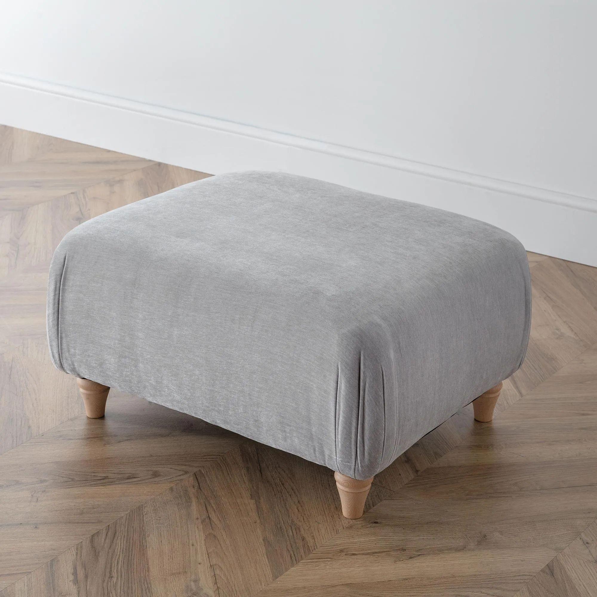 Manhattan Footstool - Ice Fabric