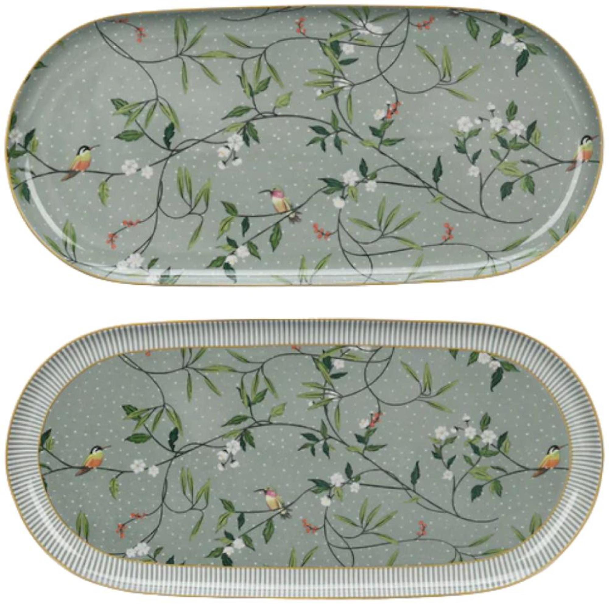 Alice Bell Platter - Light Green - Bone China - Set of 2