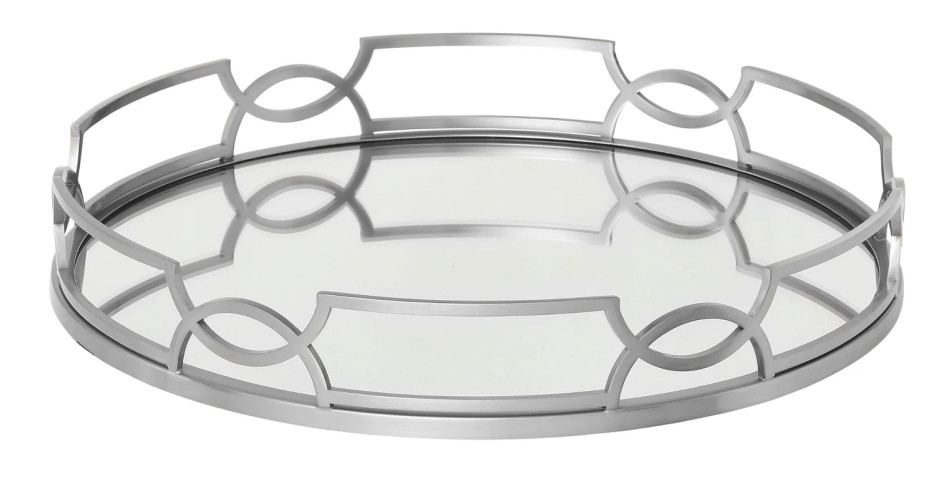 Anna Mirrored Tray - Chrome