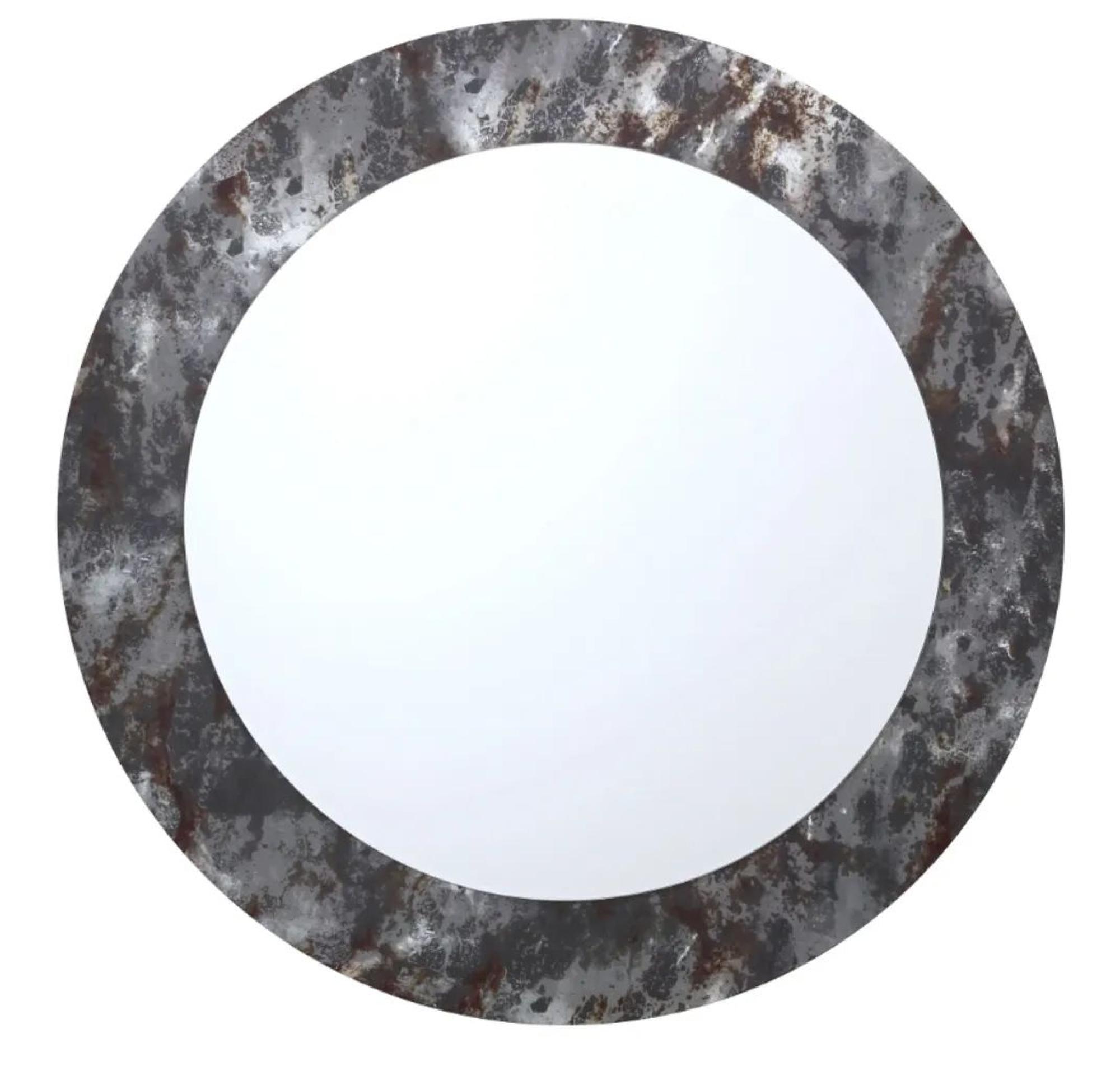 Aspen Wall Mirror Silver Round Dia 80cm