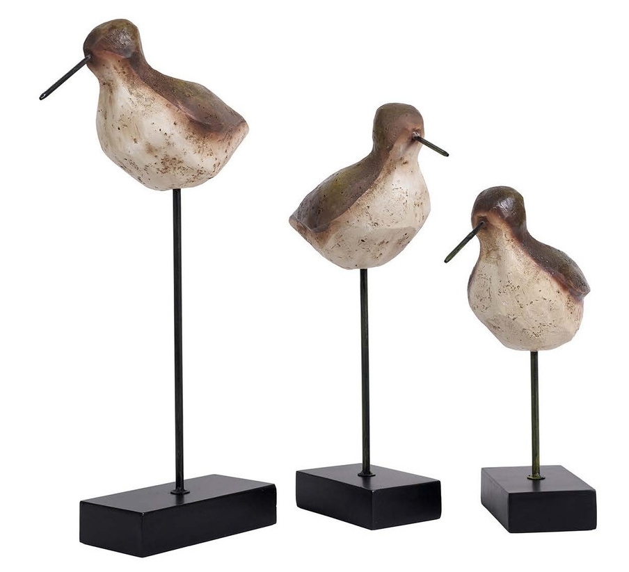 Small Bird Sculpture - Dark Brown and Black