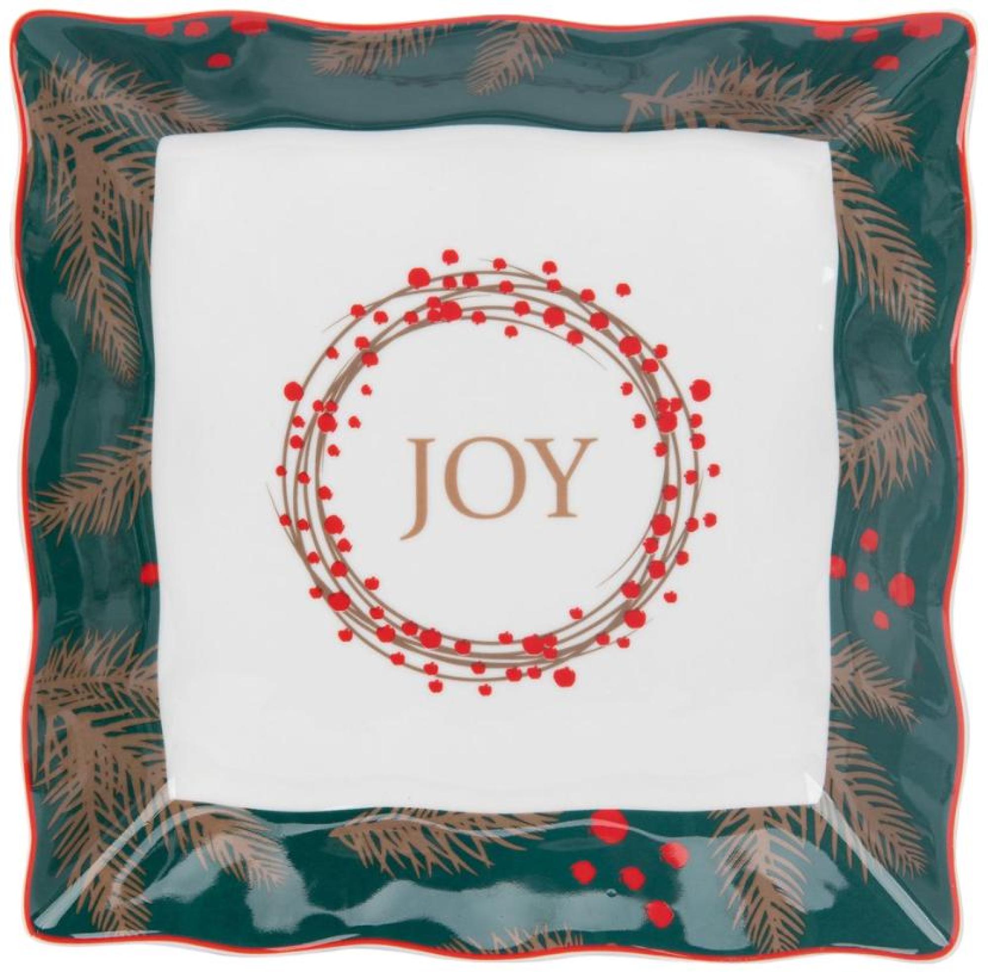 Festive Fir Serving Dish - White and Green