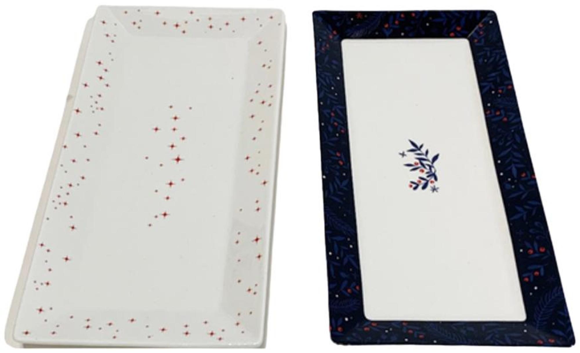 Midnight Blue Bone 2 China Platter - Set of 4