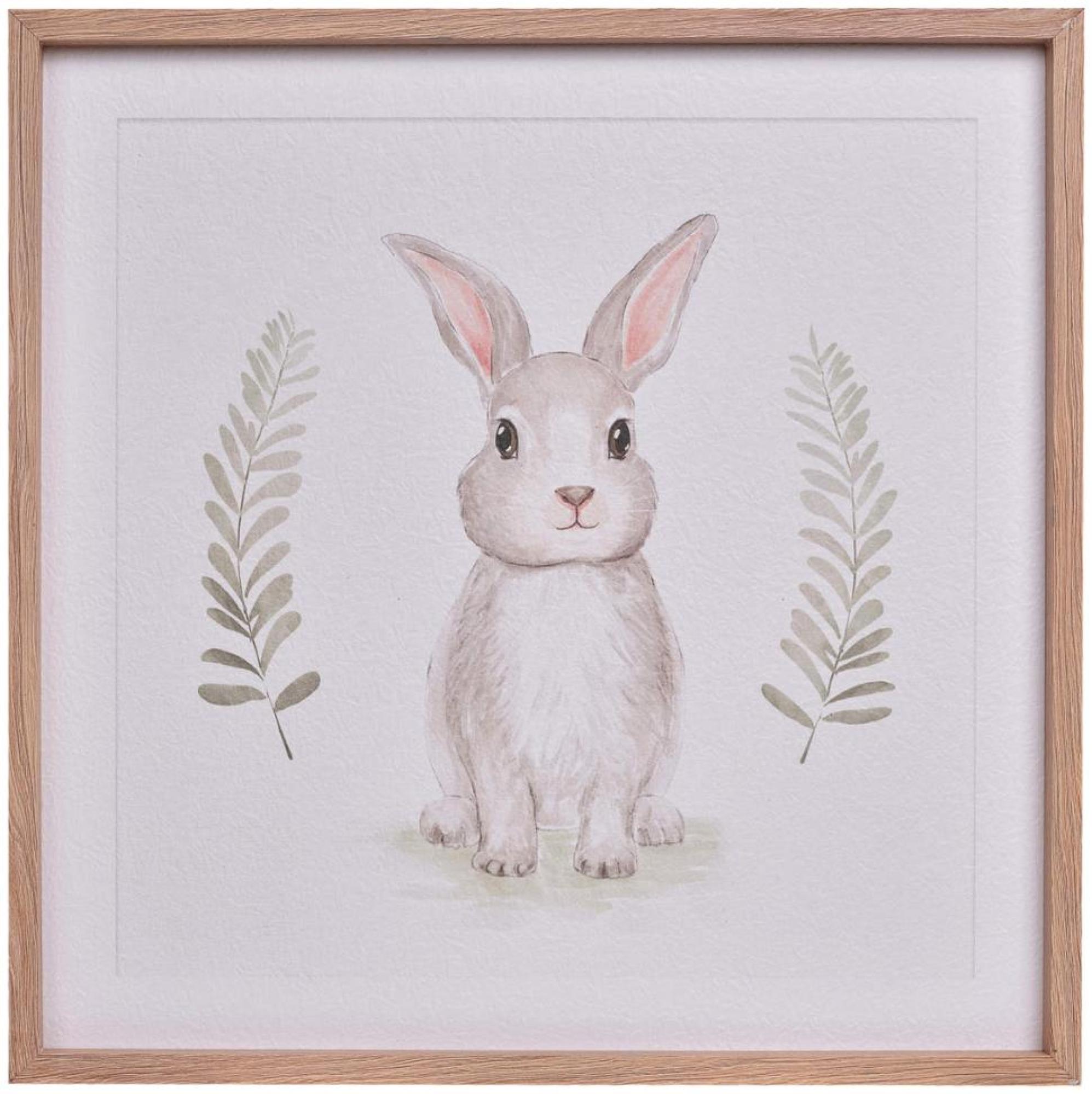 Some Bunny Loves You Photo Frame - Off White and Brown Oak Wood - Set of 2