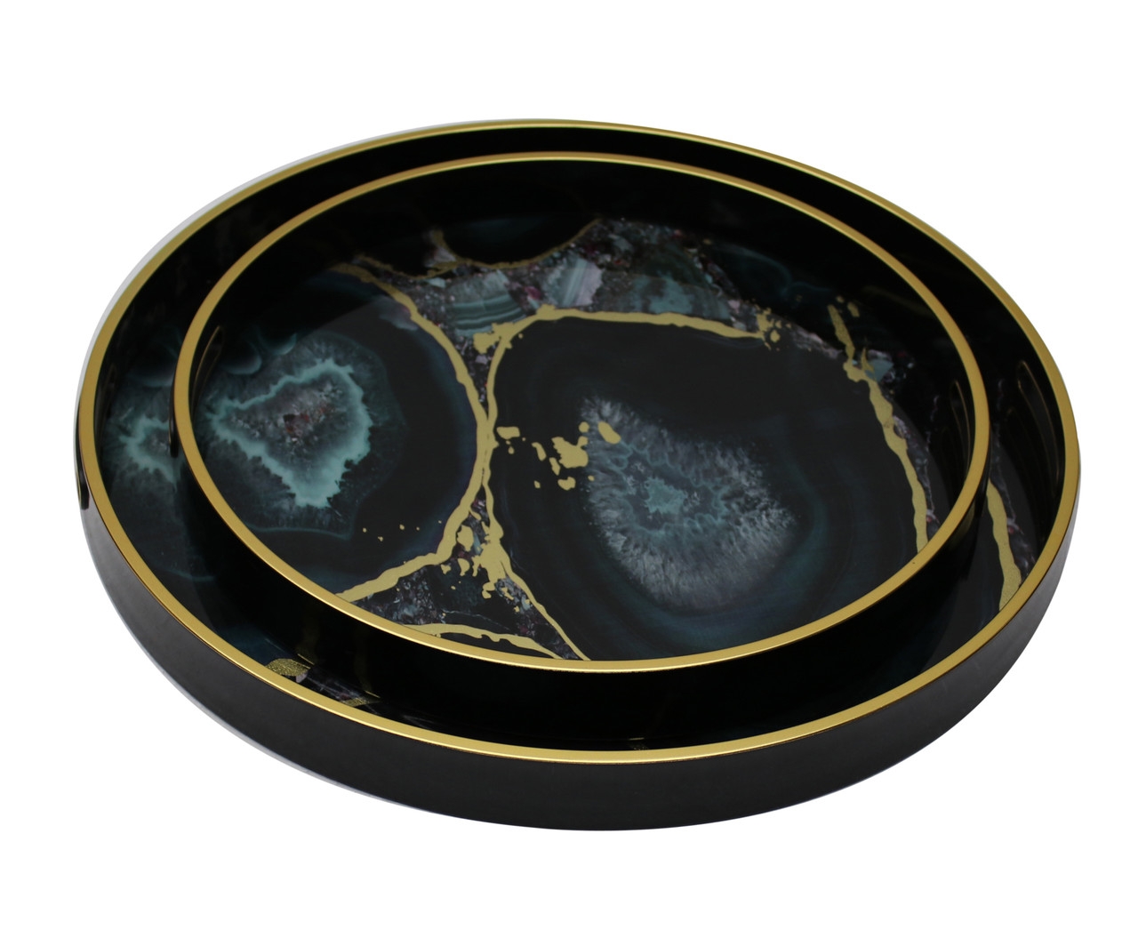 Midnight Glory Tray Serving Set Of 2