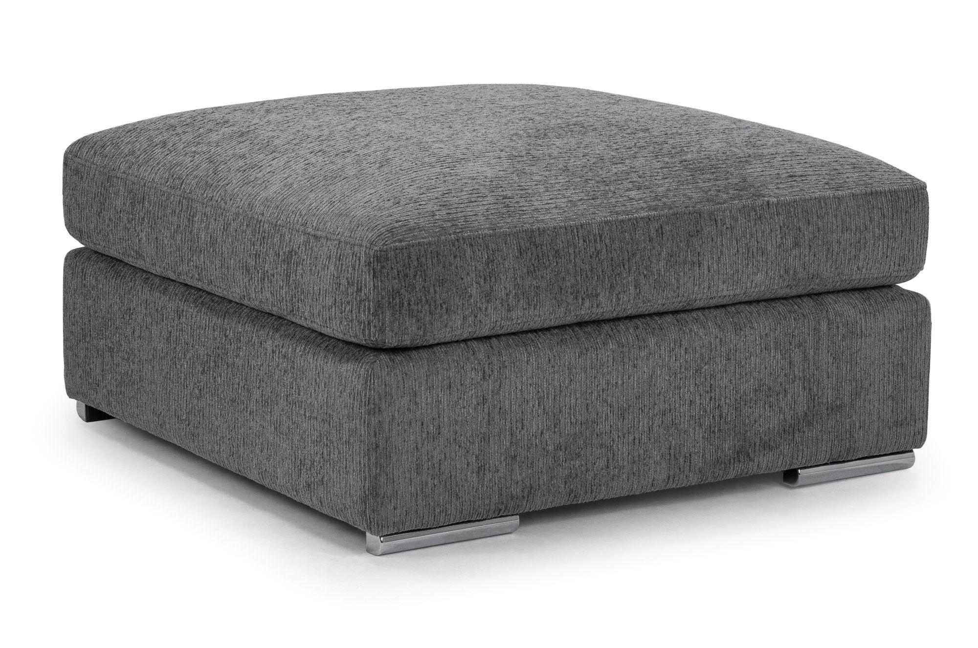 Naples Footstool - Grey Fabric