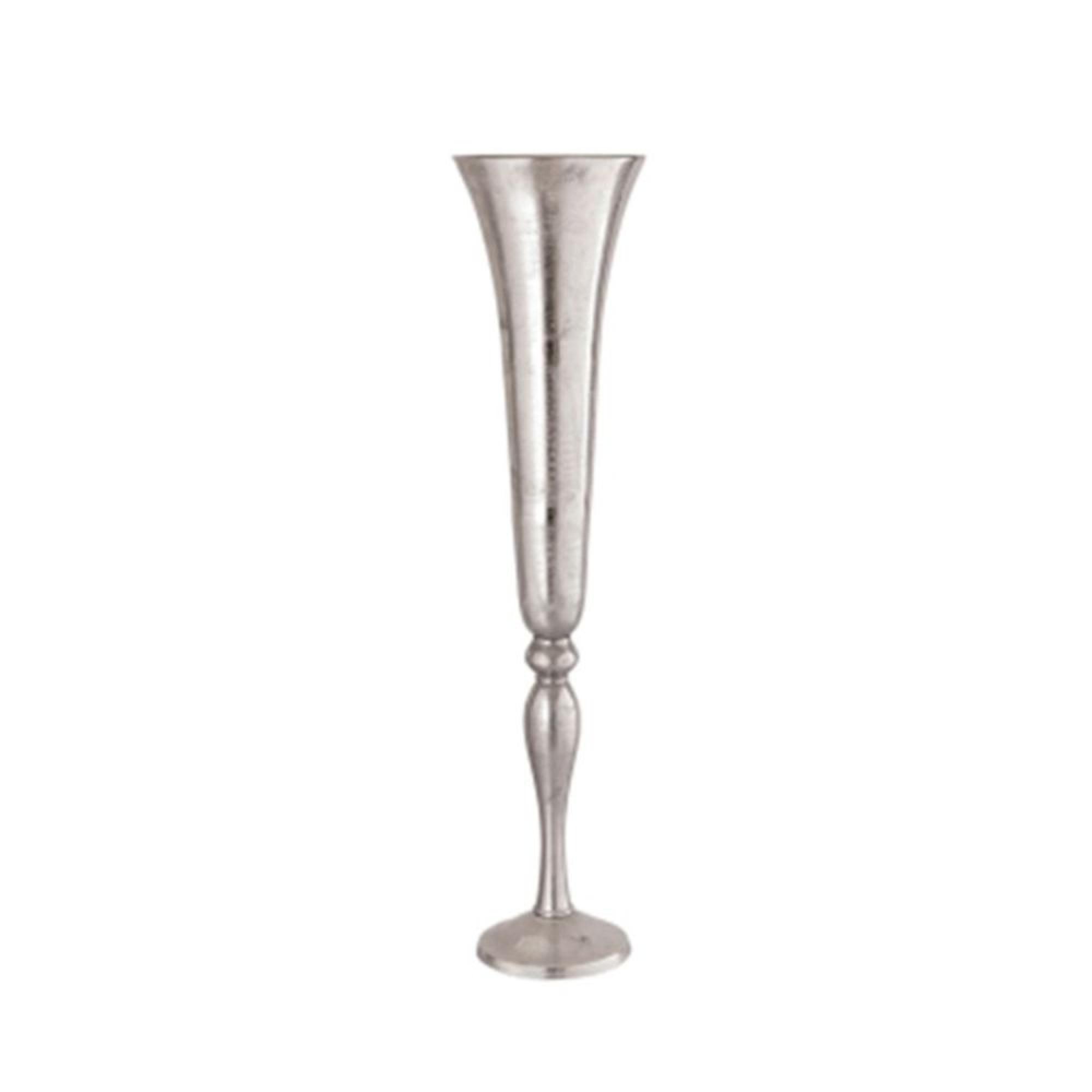 Vase - Nickel - Fluted Metal - Large