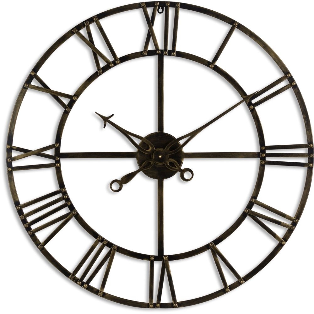 Skeleton Clock Small Antique Brass 80cm X 80cm
