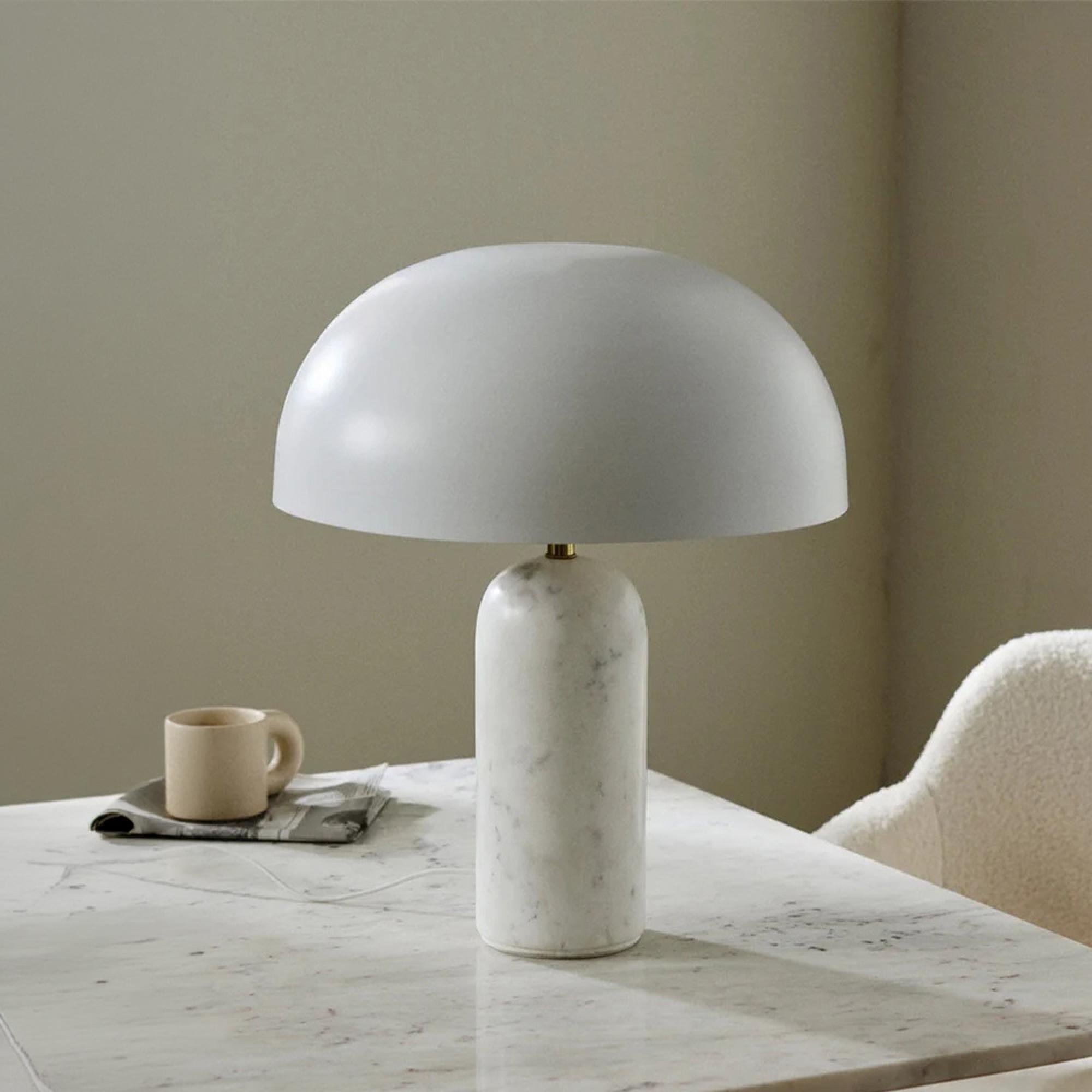 Atlas Table Lamp - White - Marble