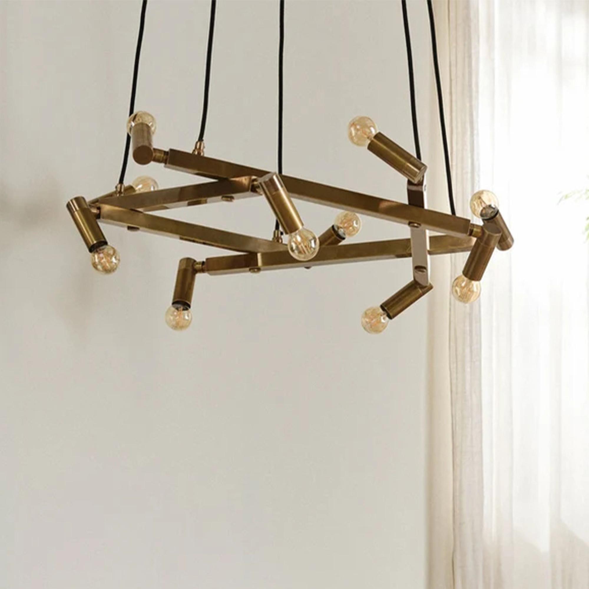 Chandelier - 10 Bulbs - Brass