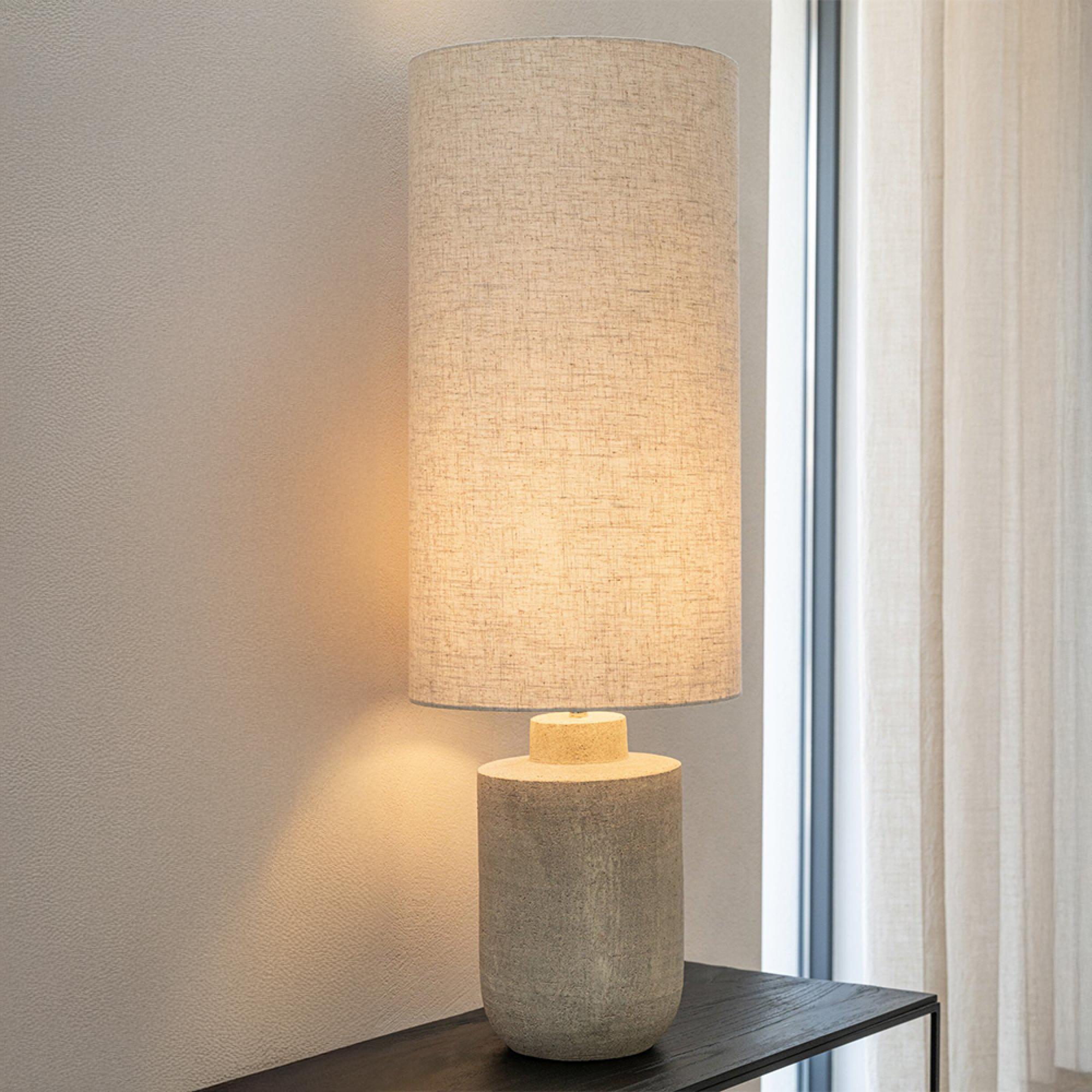 Terracotta Table Lamp - Grey - Ceramic