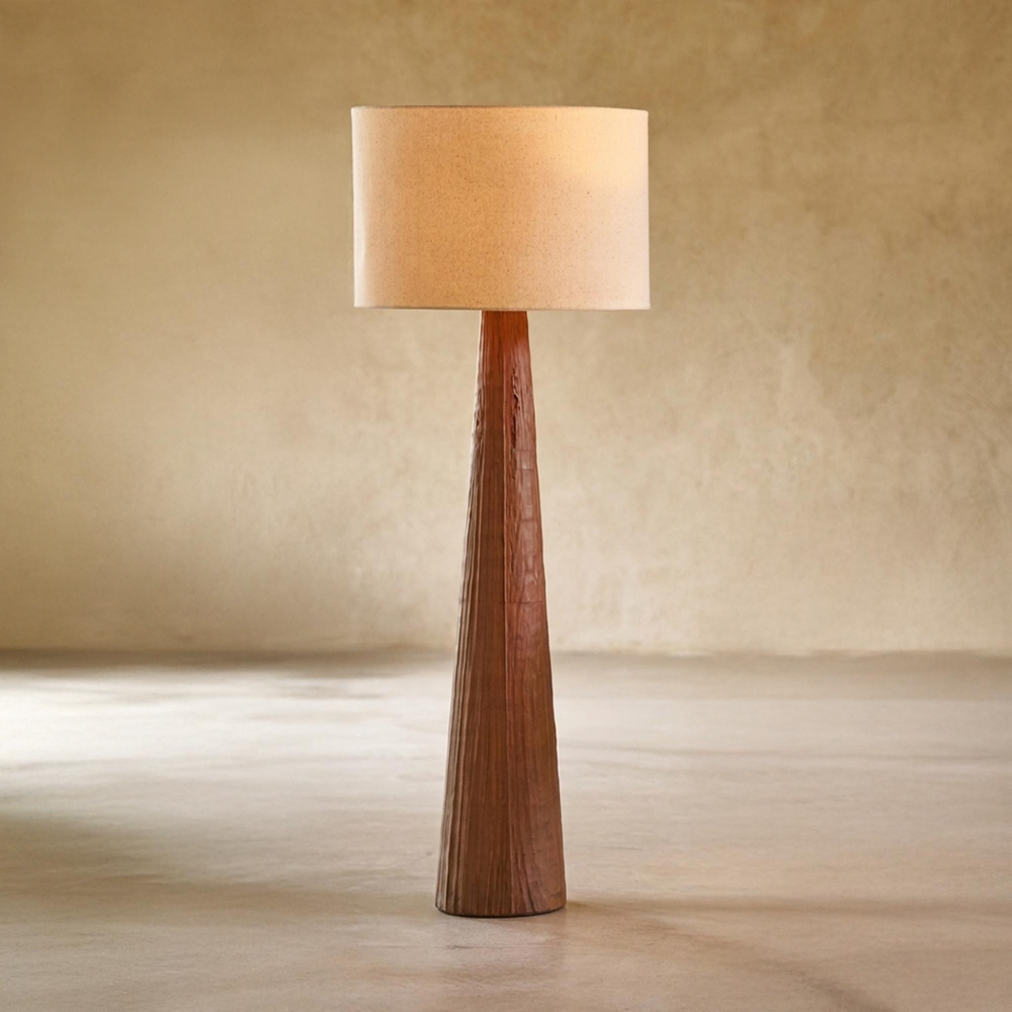 Melina Floor Lamp - Conical Base - Dark Brown - Ceramic