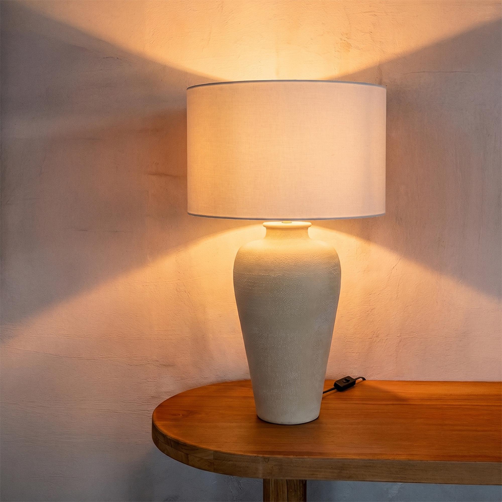House Table Lamp - Cylinder - Ecru - Aluminium