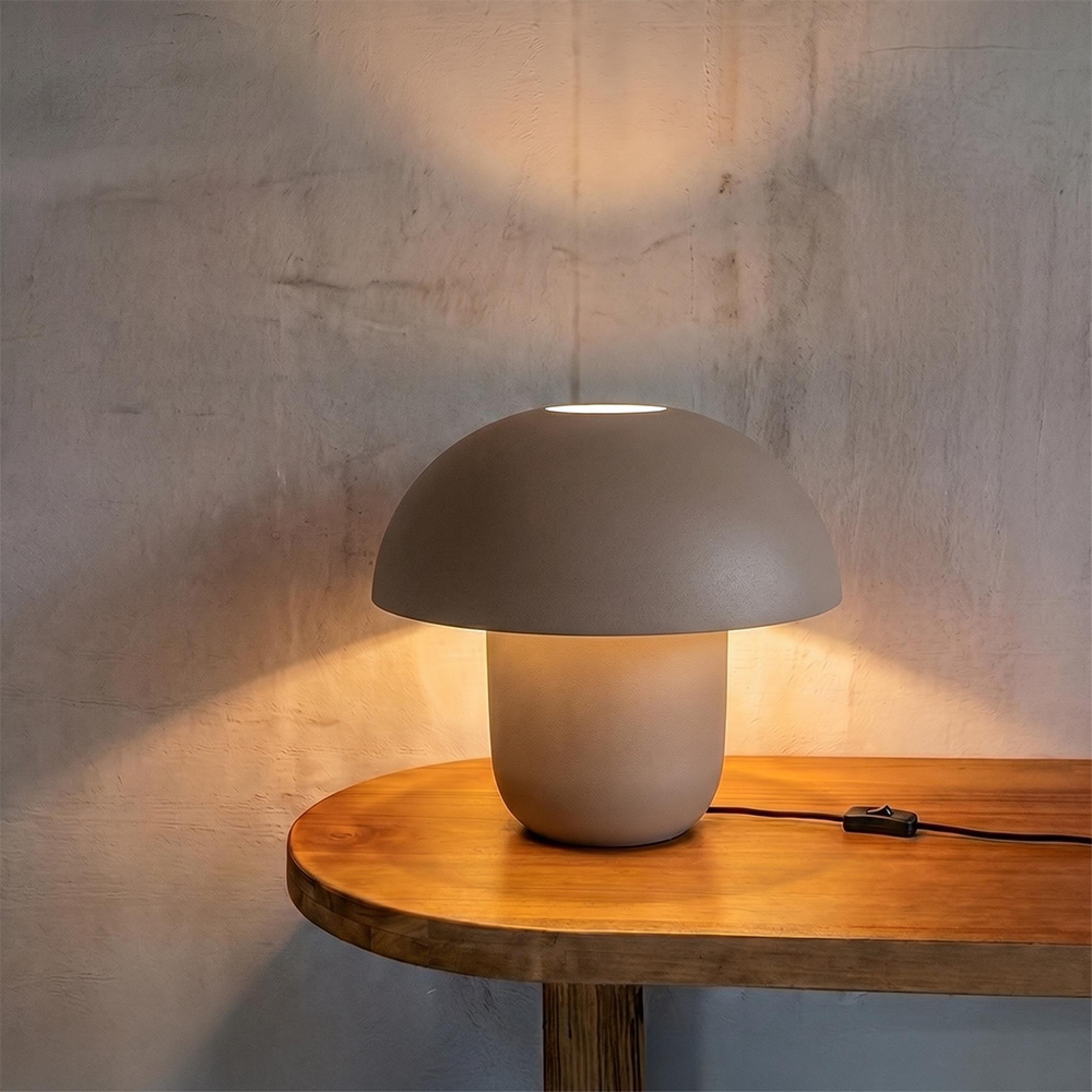 Mushroom Table Lamp - Large - Taupe - Metal