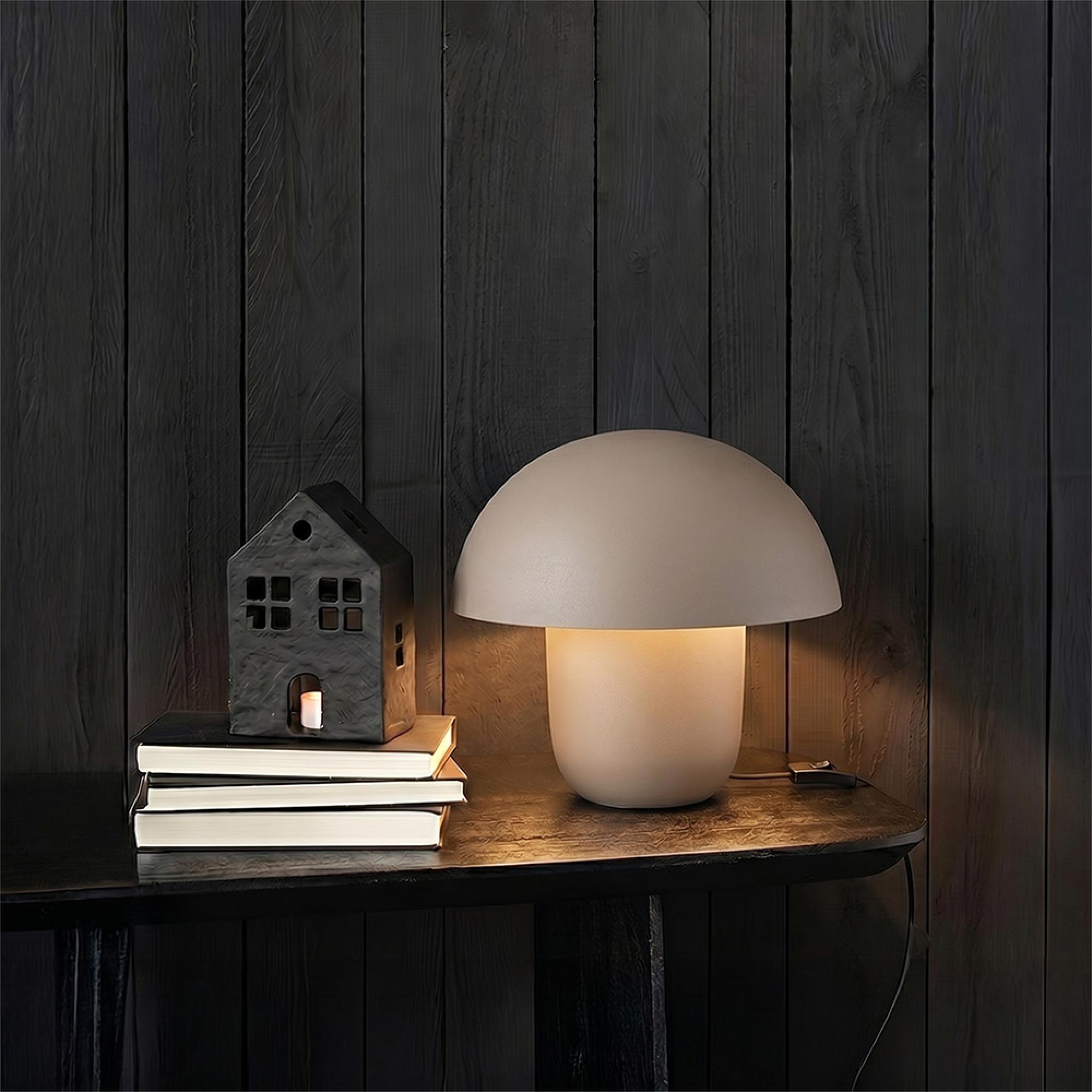Mushroom Table Lamp - Medium - Taupe - Metal