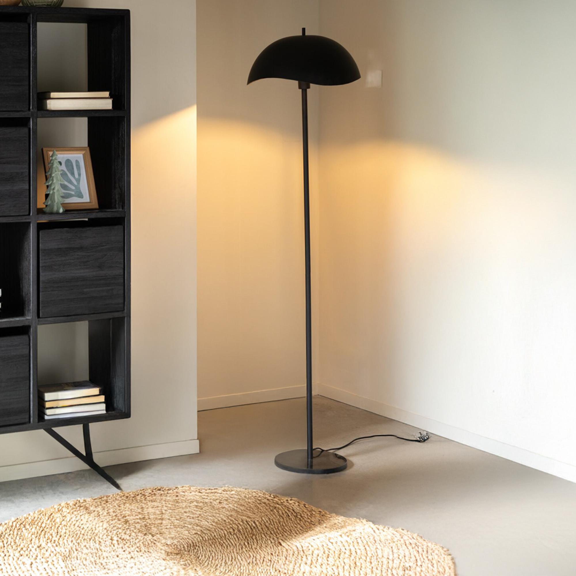 Floor Lamp - Black - Marble and Metal