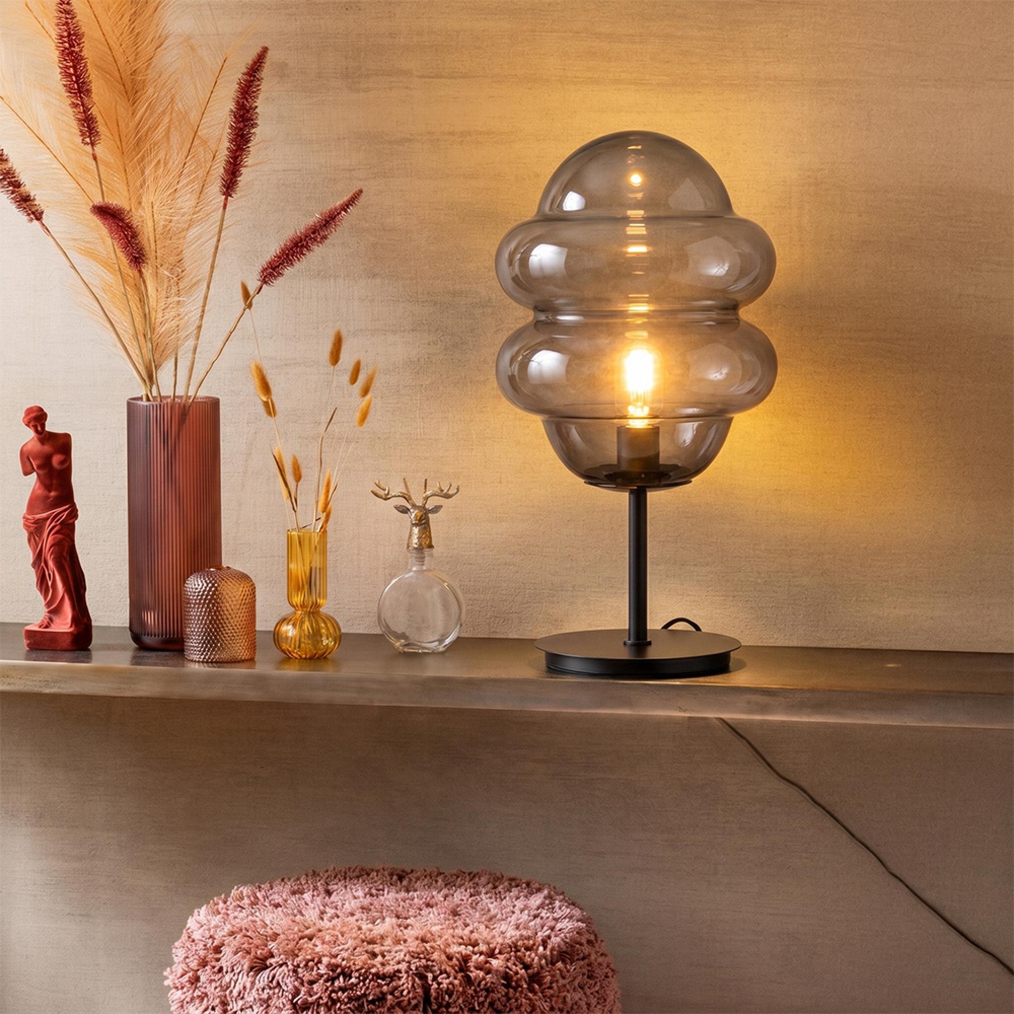 Honey Spoon Table Lamp - Grey - Glass