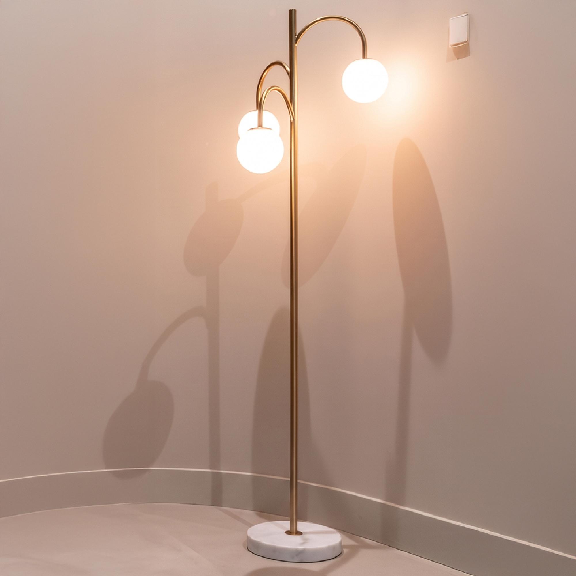 Janou Floor Lamp - Gold - Glass and Metal