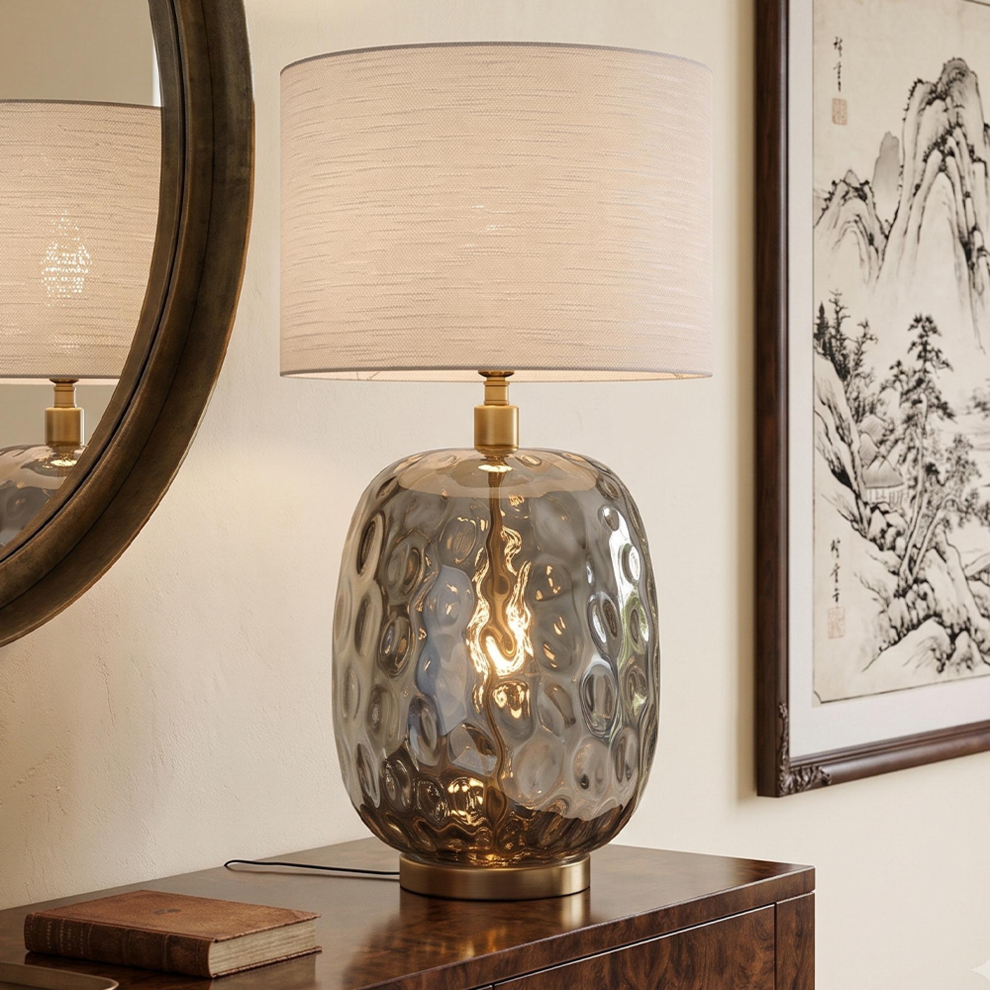 Ember Table Lamp - Round - Amber - Glass