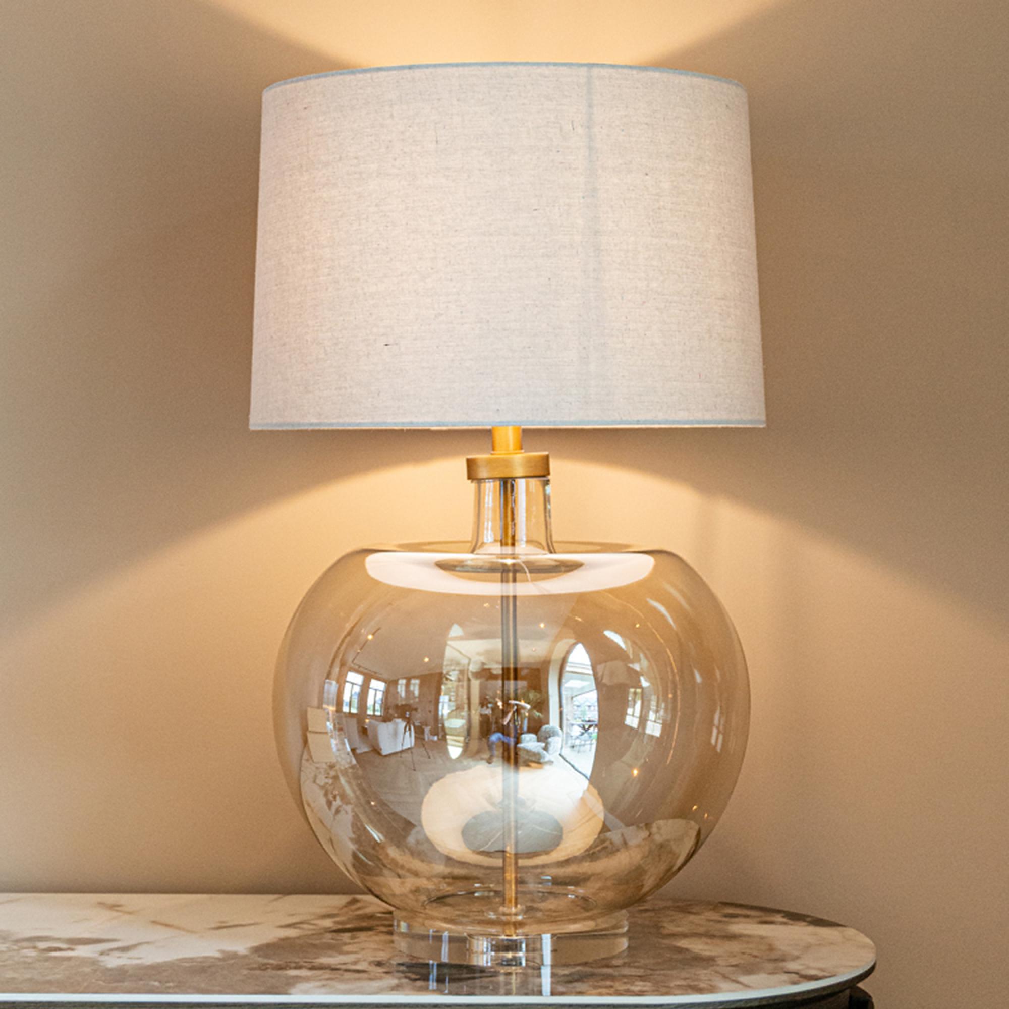 Jazzy Table Lamp - Round - Amber - Glass