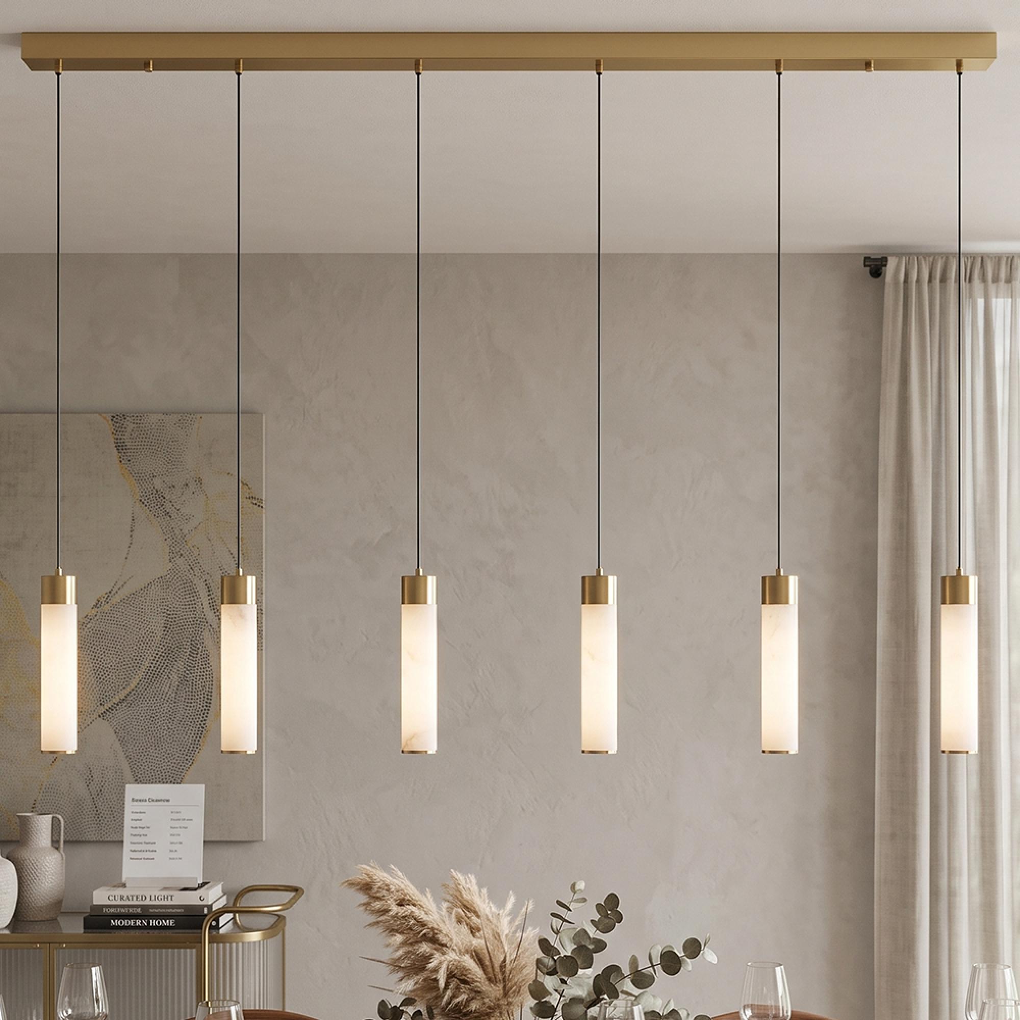 Elaris Chandelier - White and Brass - Metal