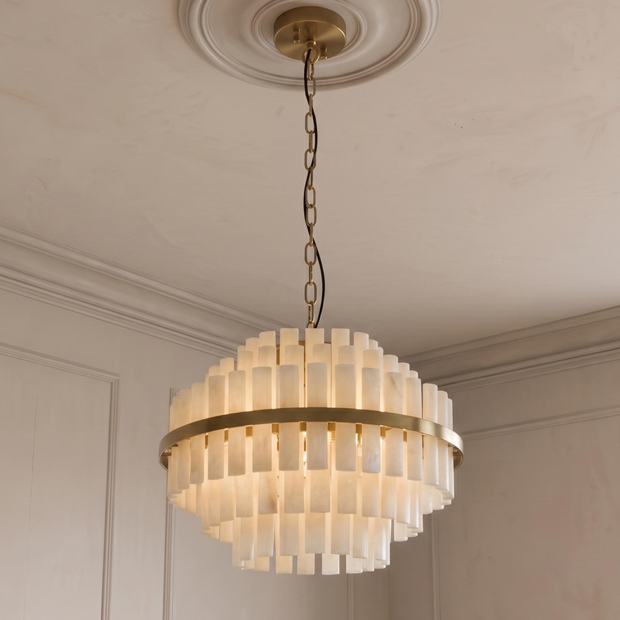 Zerine Chandelier - White - Resin and Metal