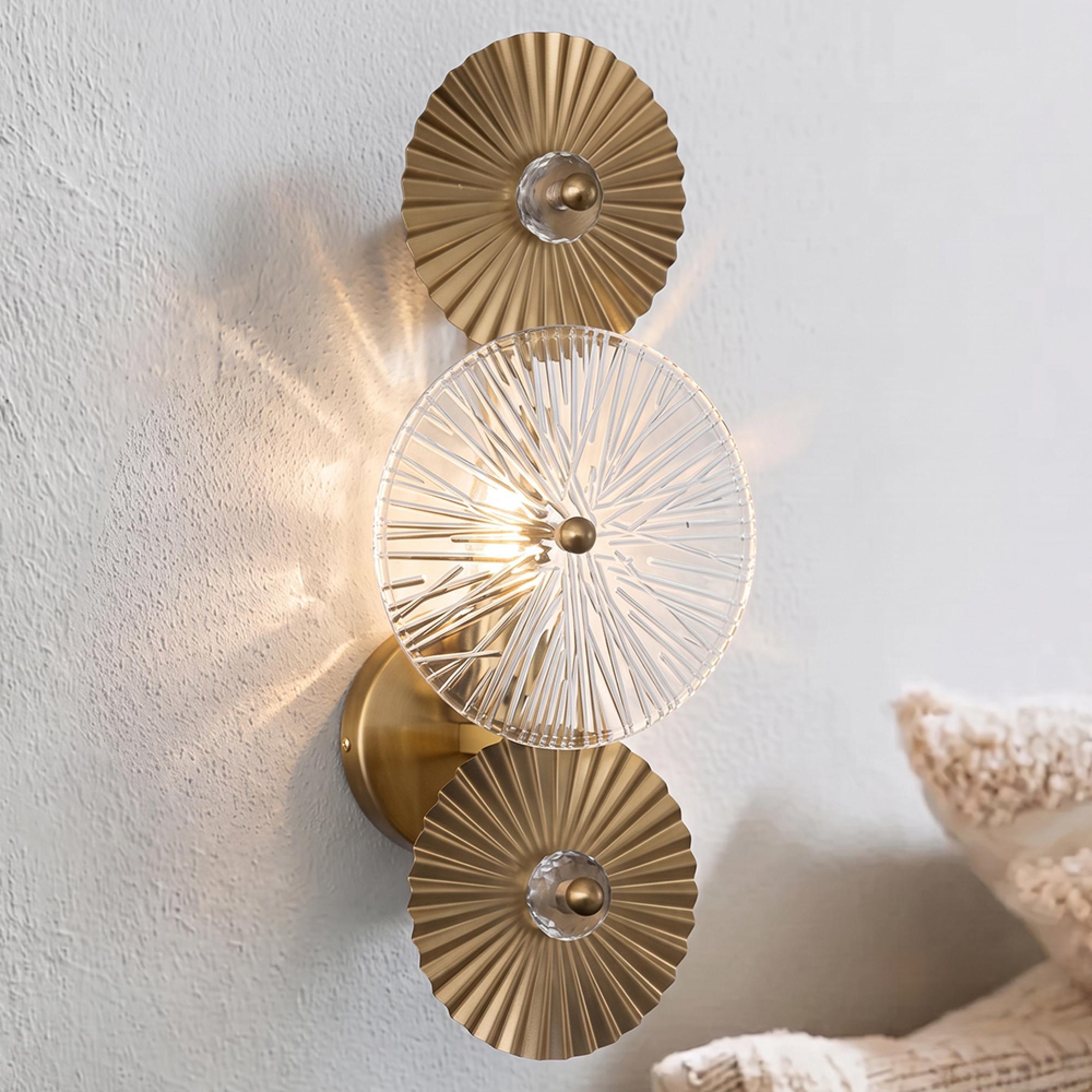 Aidan Wall Lamp - Brushed Gold - Glass and Metal
